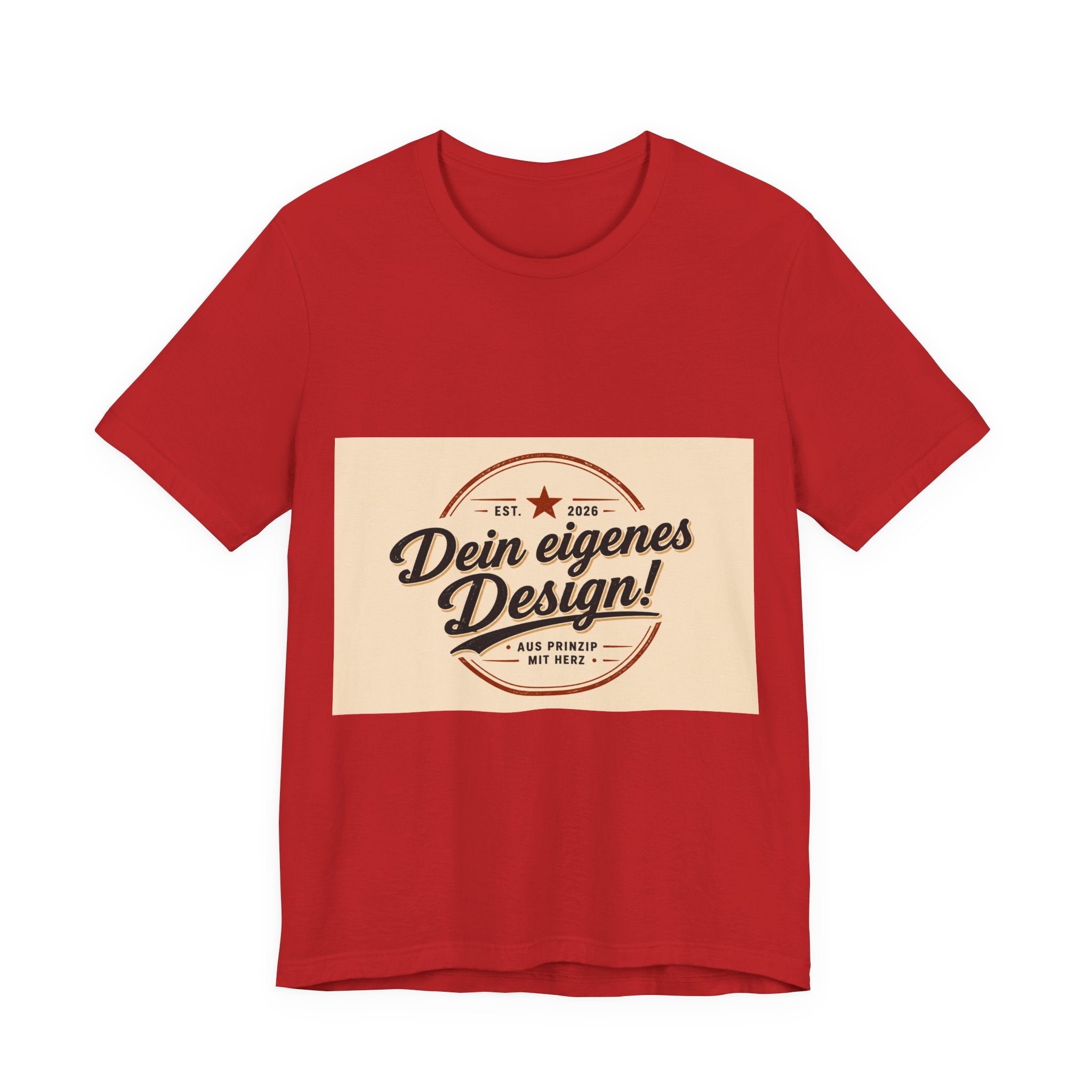Custom Vintage Badge T-Shirt — "Dein eigenes Design" Personalized Tee