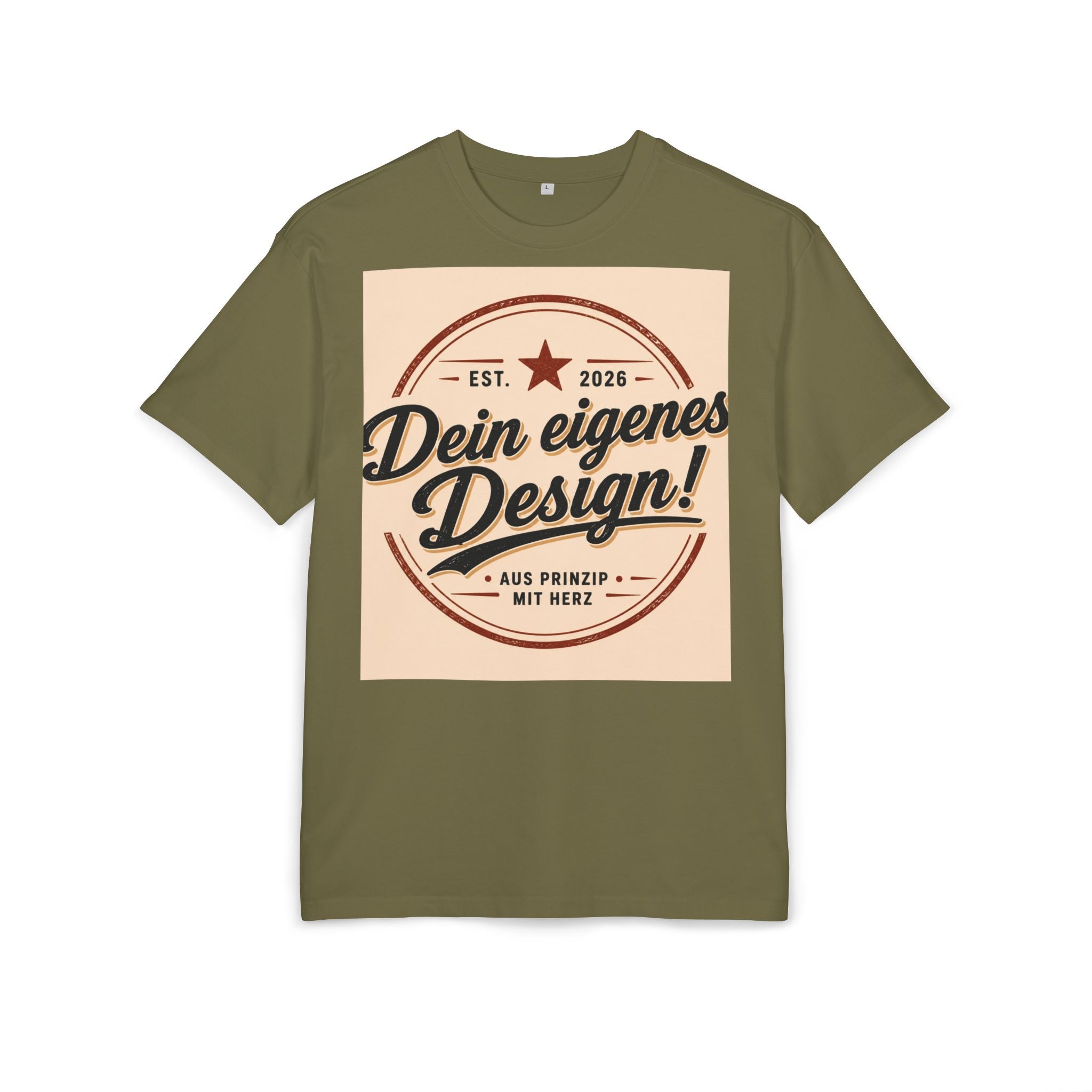 Oversize Tee — "Dein eigenes Design!" Retro Badge Graphic