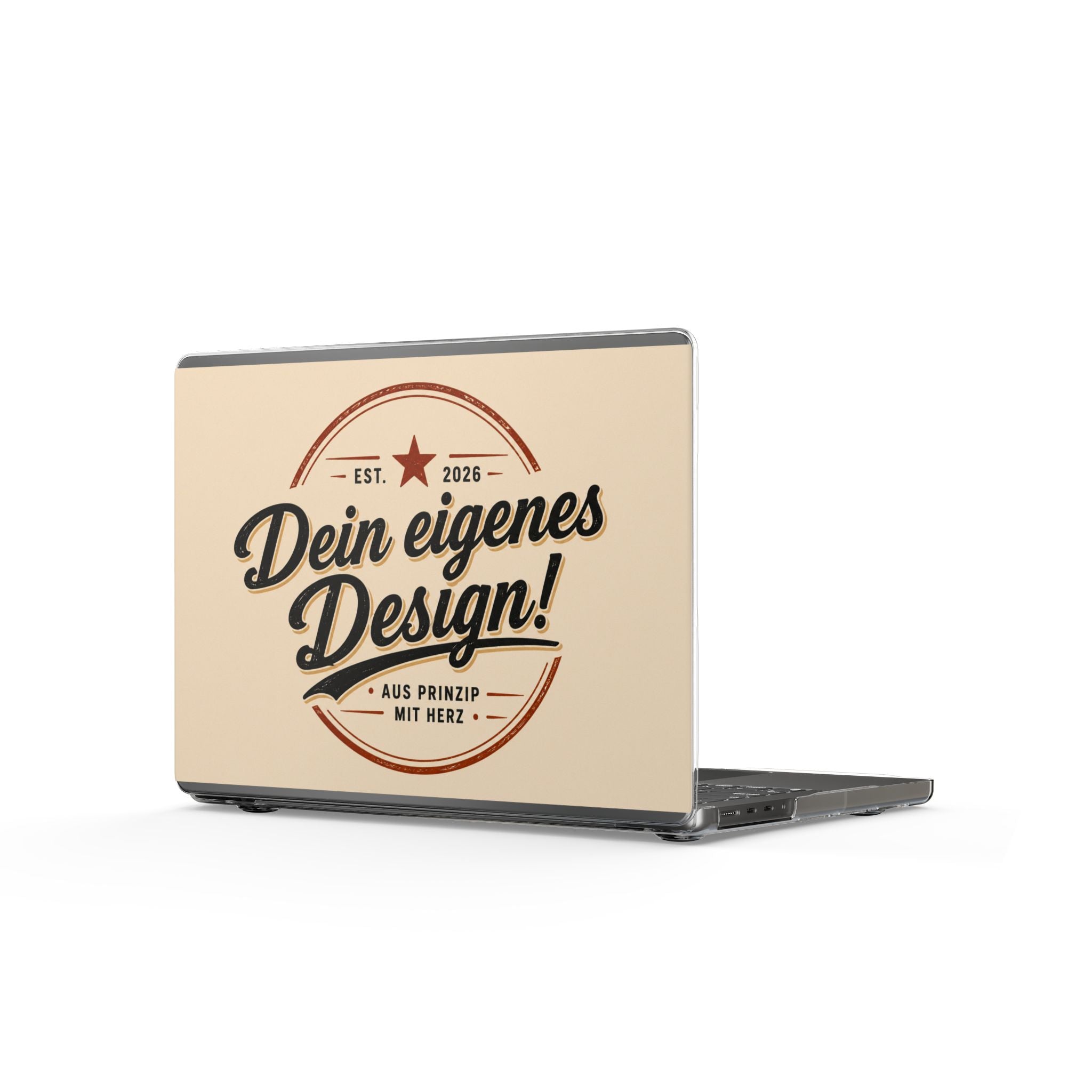 Clear MacBook Case — "Dein eigenes Design!" Customizable Vintage Badge Laptop Cover