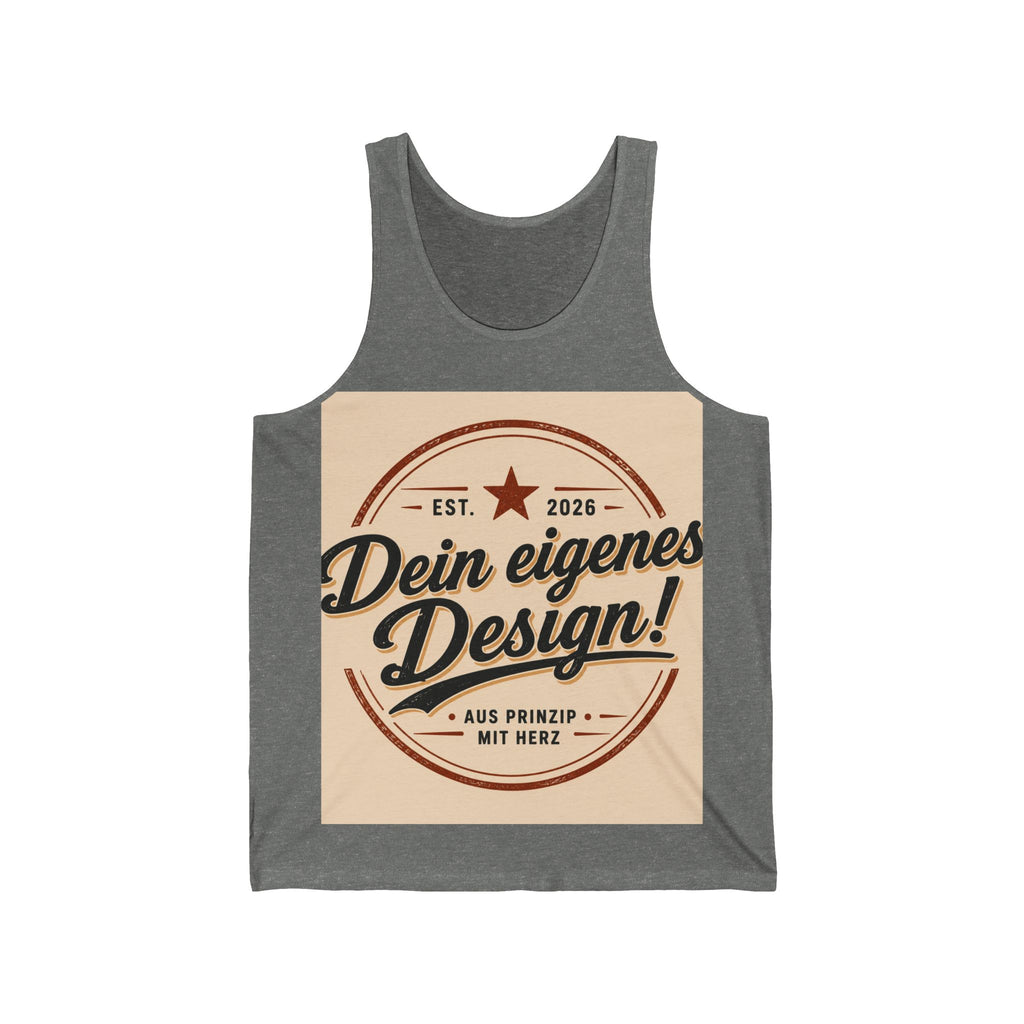 Retro Badge Tank Top — "Dein eigenes Design!" Custom German Vintage Logo Tank