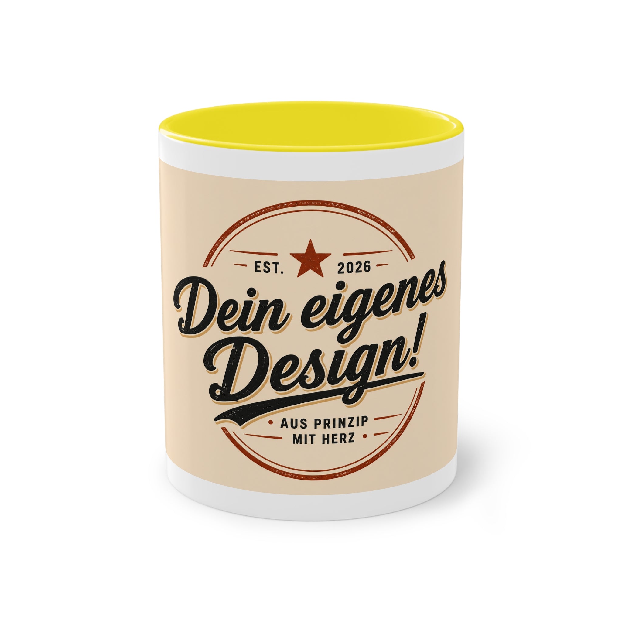Personalized Two-Tone Coffee Mug — "Dein eigenes Design!" 11oz