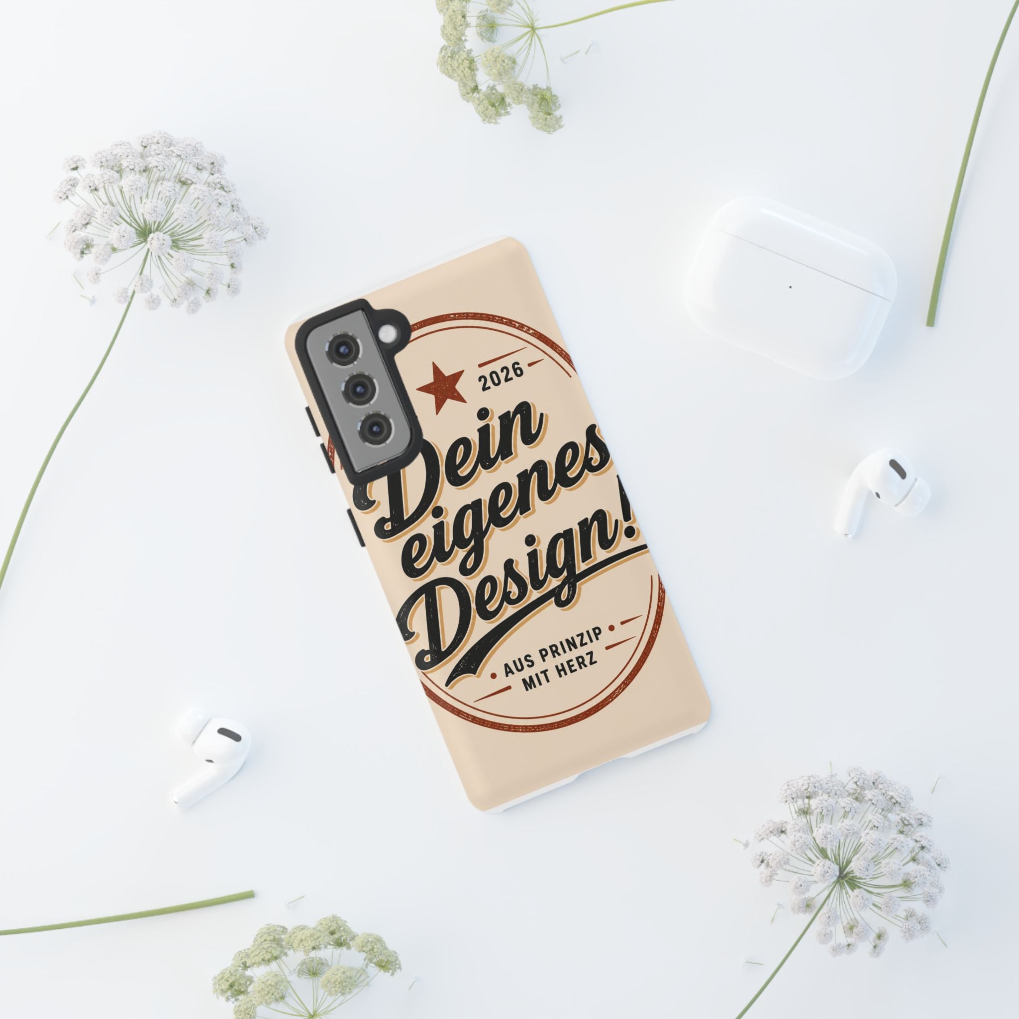 Custom Tough Phone Case — "Dein eigenes Design" Vintage Script Tough Case