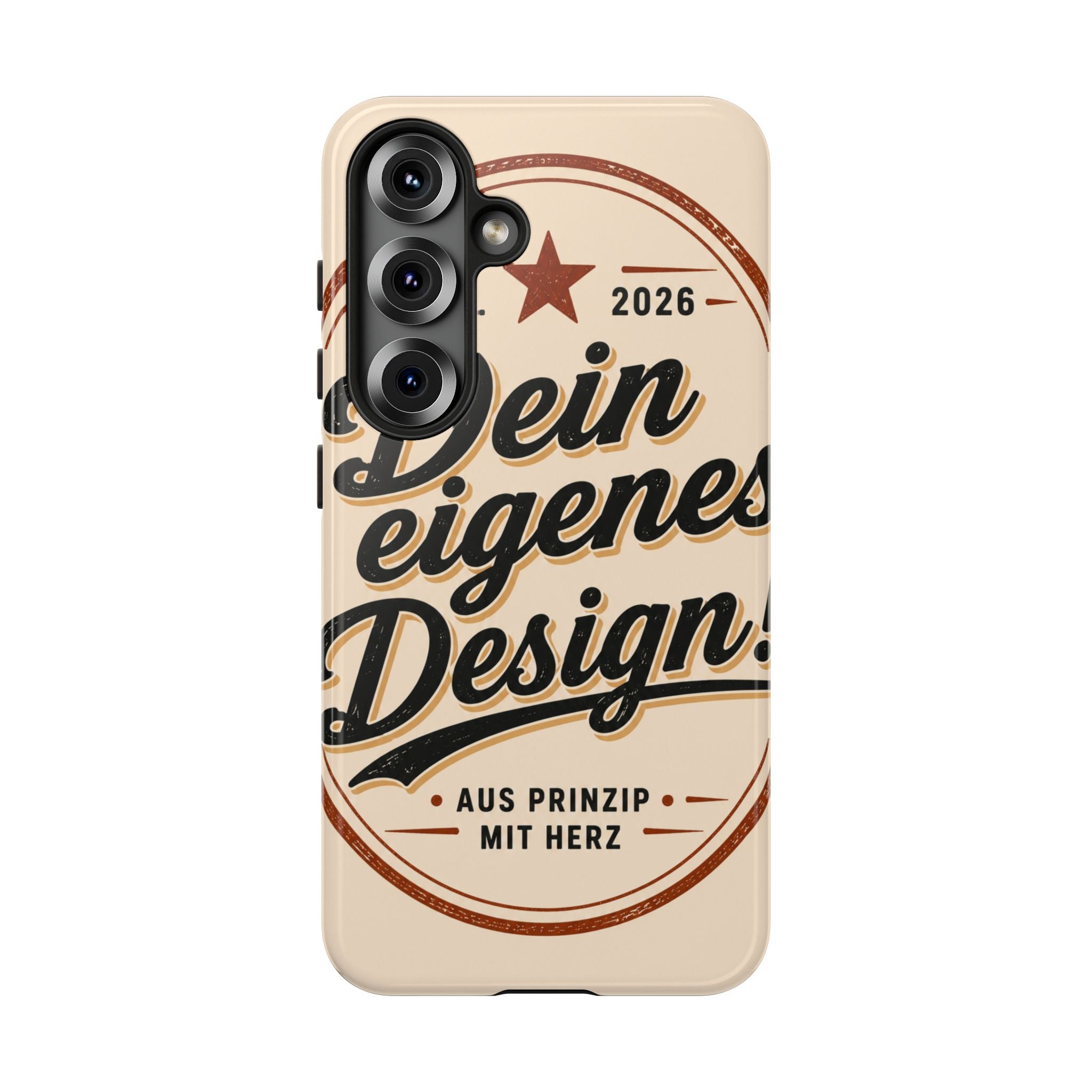 Custom Tough Phone Case — "Dein eigenes Design" Vintage Script Tough Case