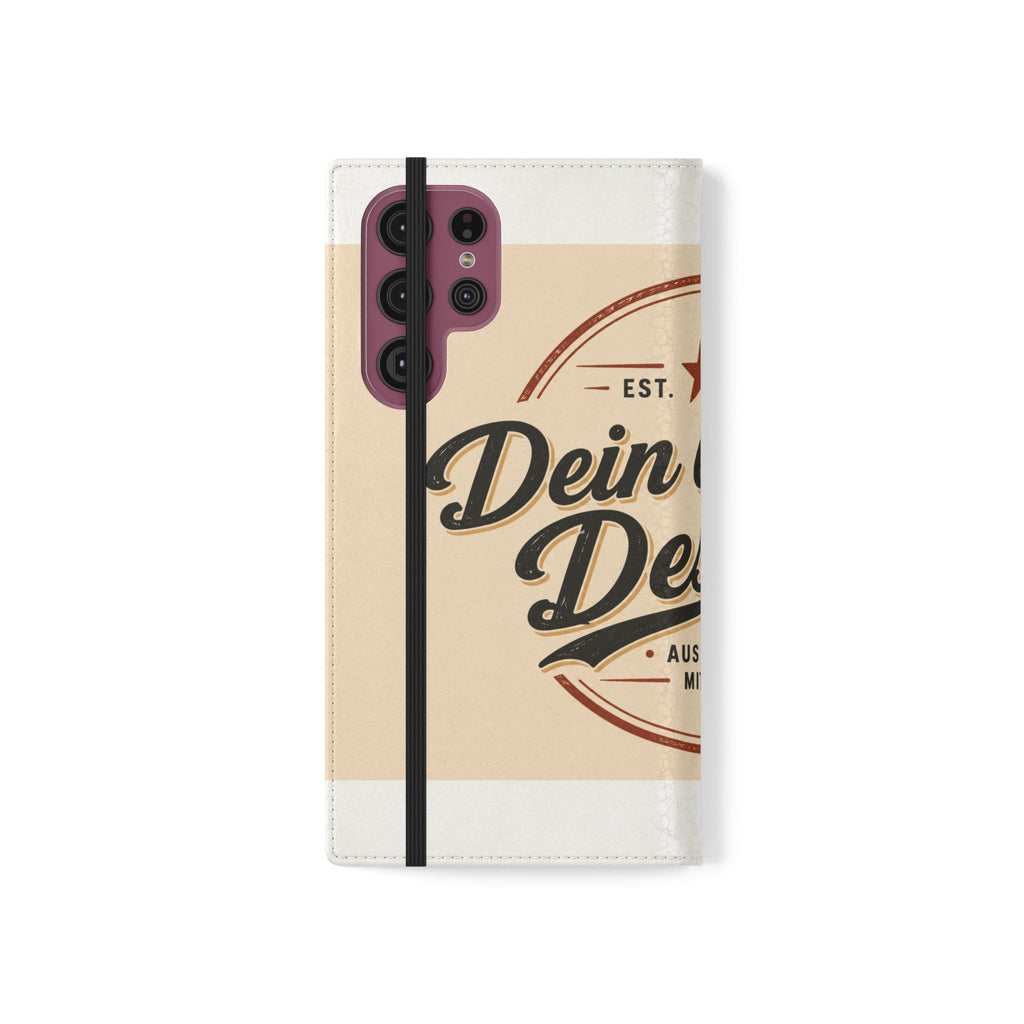 Flip Case Phone Wallet — "Dein eigenes Design!" Vintage Emblem