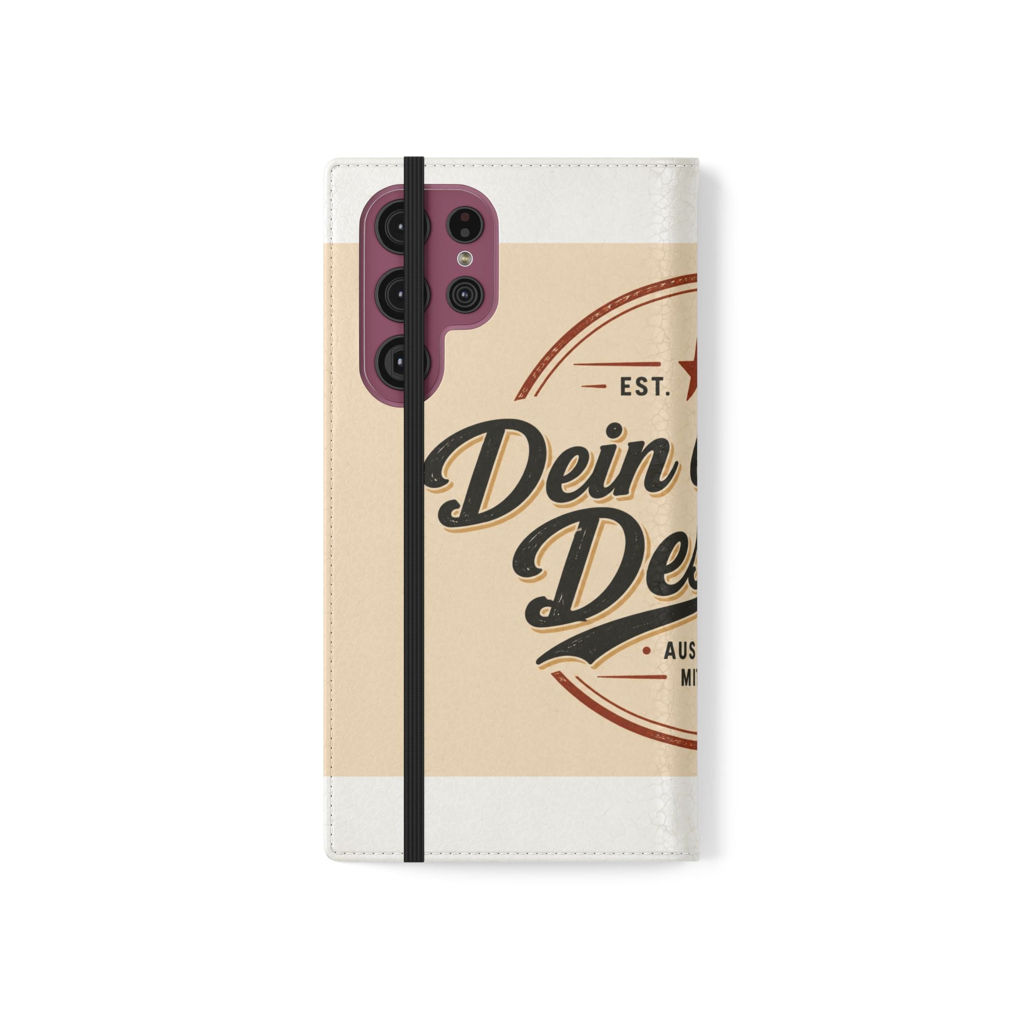 Flip Case Phone Wallet — "Dein eigenes Design!" Vintage Emblem