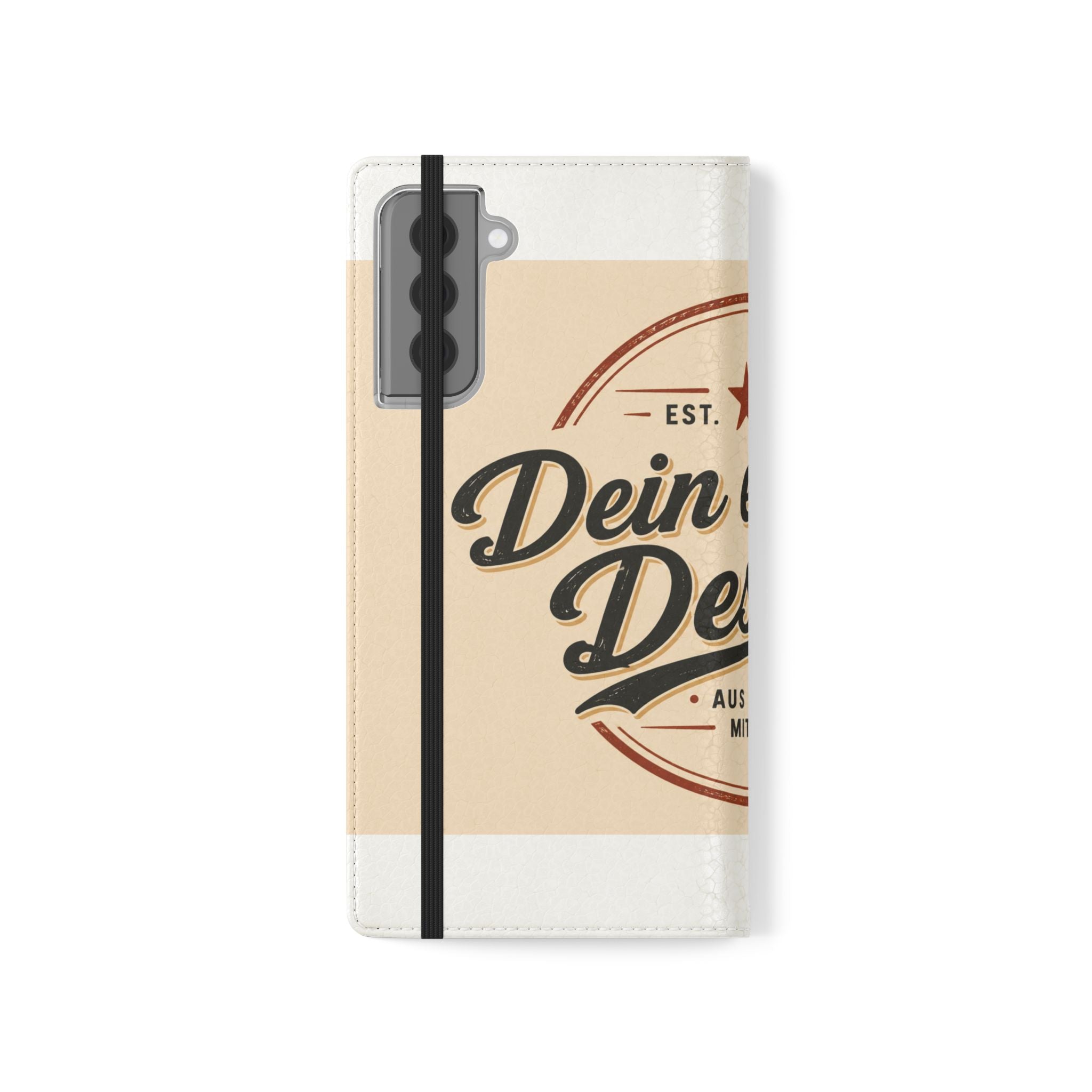 Flip Case Phone Wallet — "Dein eigenes Design!" Vintage Emblem