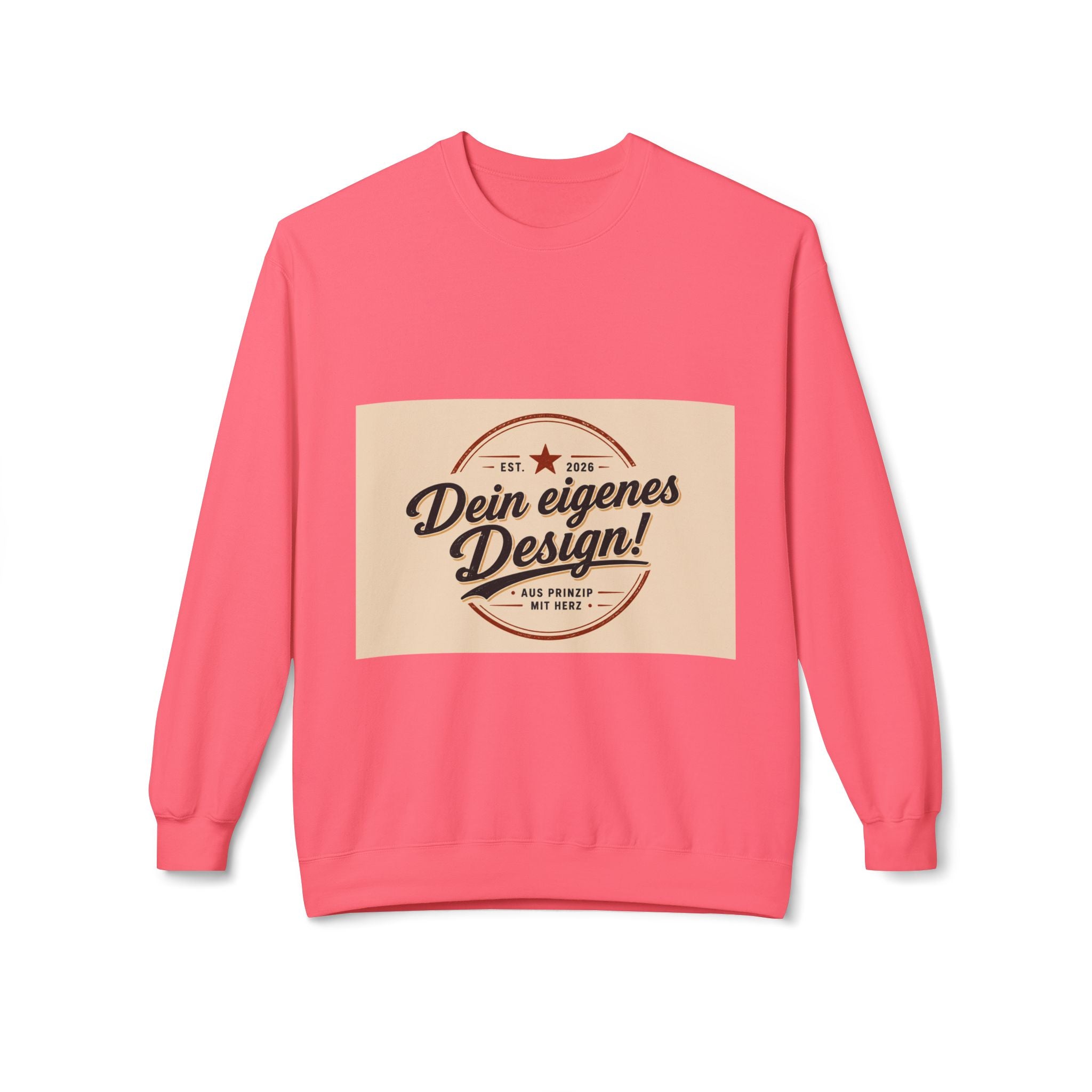Crewneck Sweatshirt — "Dein eigenes Design!" Retro Badge Graphic
