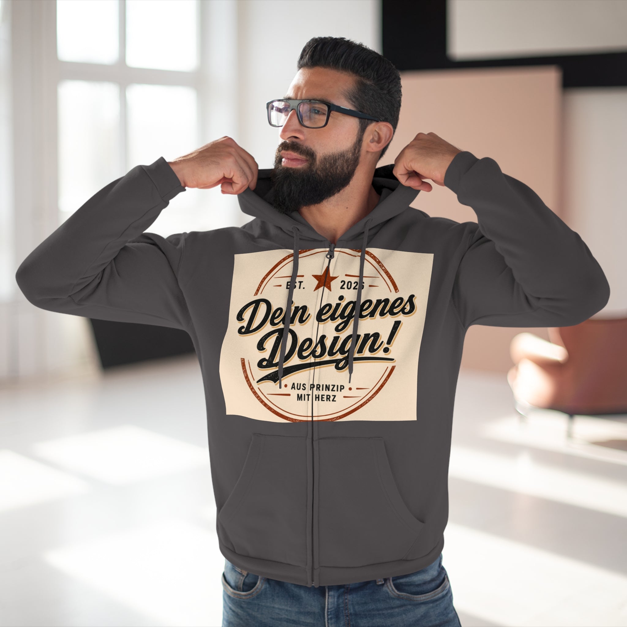 Personalisierter Zip Hoodie – Mit eigenem Foto gestalten