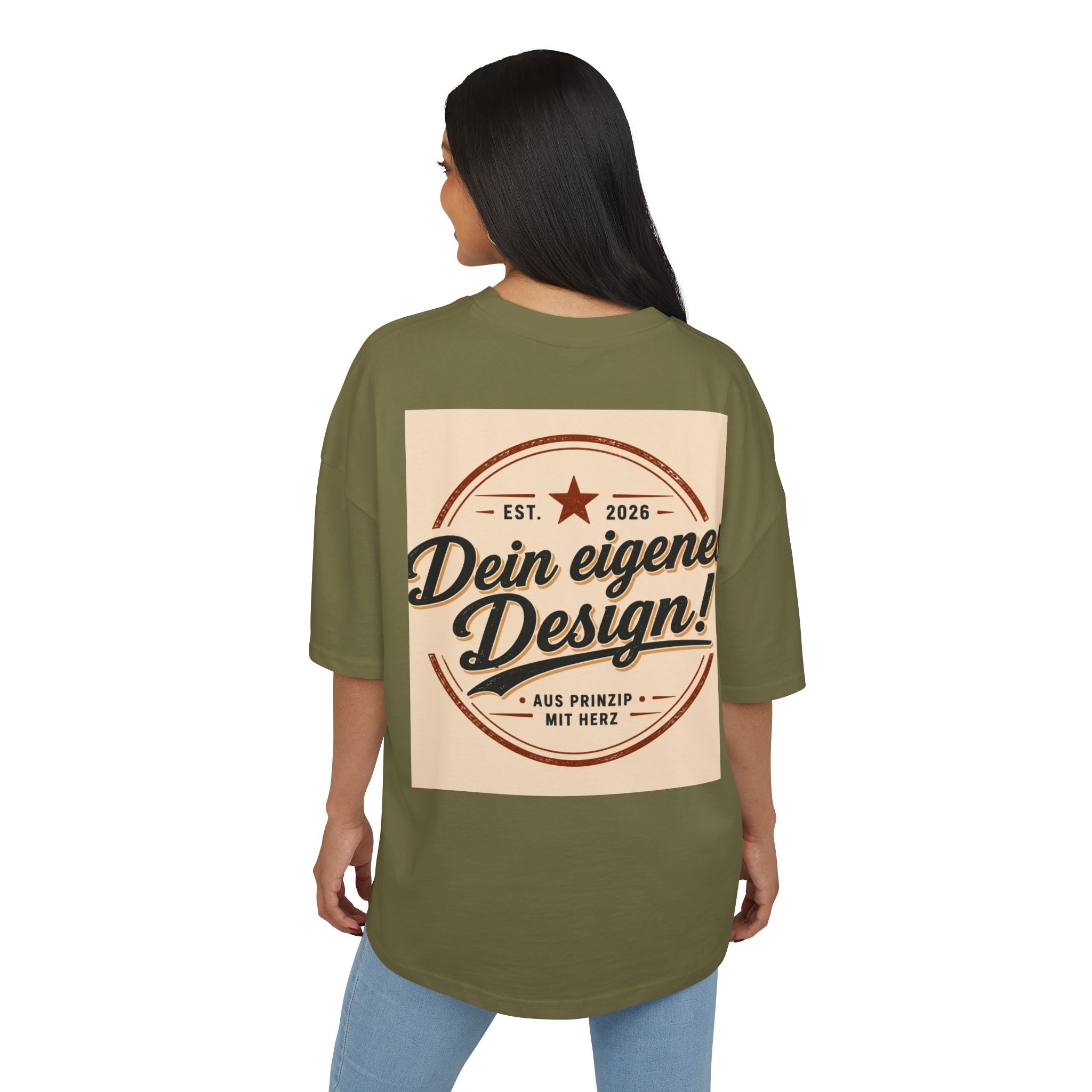 Vintage Badge T-Shirt — "Dein eigenes Design!" Retro Logo Tee
