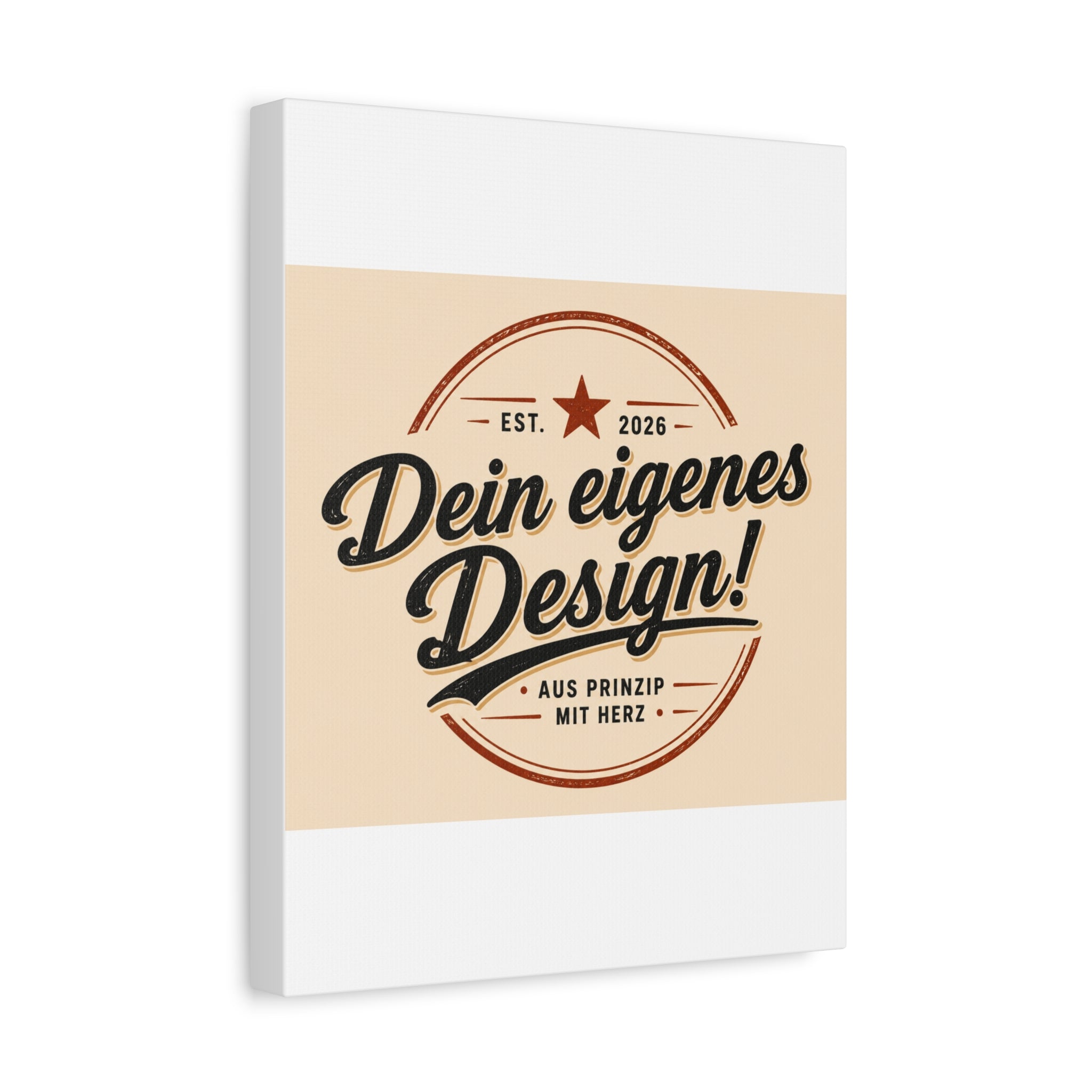 Matte Stretched Canvas - "Dein eigenes Design!" Vintage Badge Wall Art