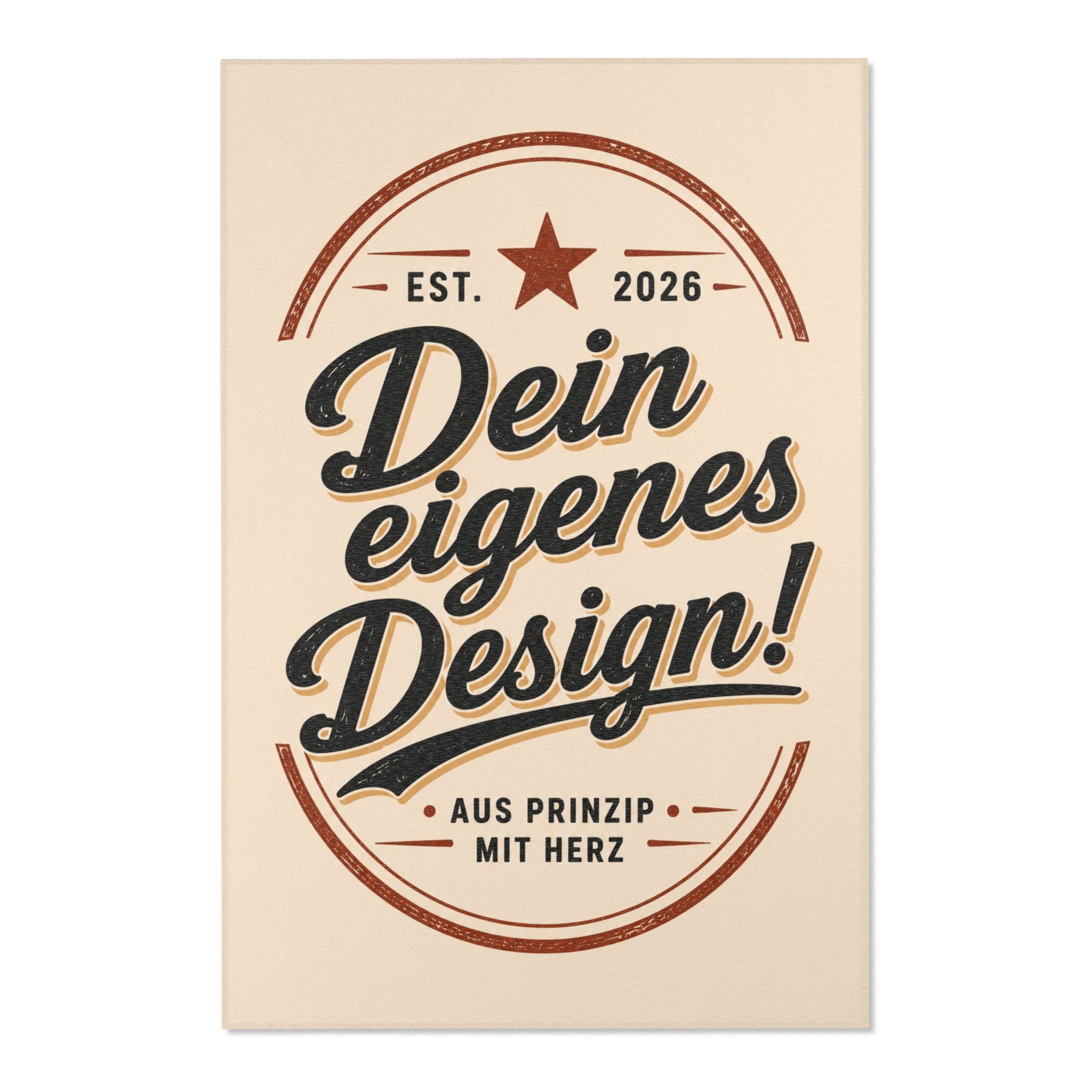 Personalized Vintage Area Rug — "Dein eigenes Design!" German Retro Accent Rug