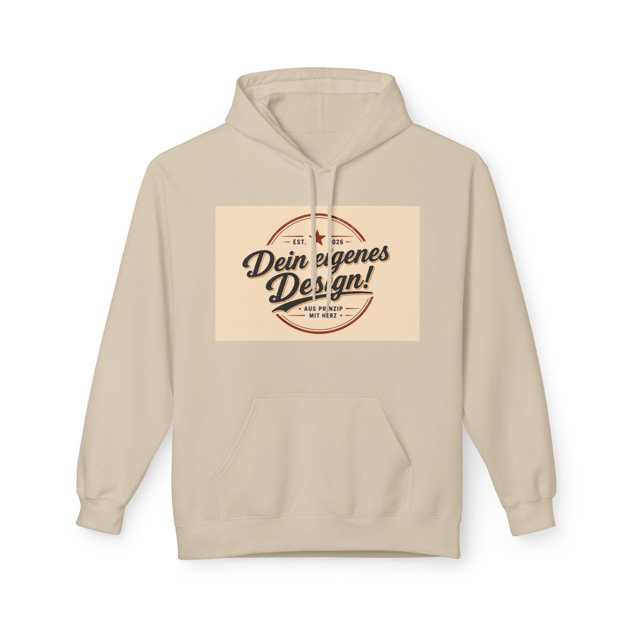 Hoodie — Custom Vintage Badge Design (Dein eigenes Design!)