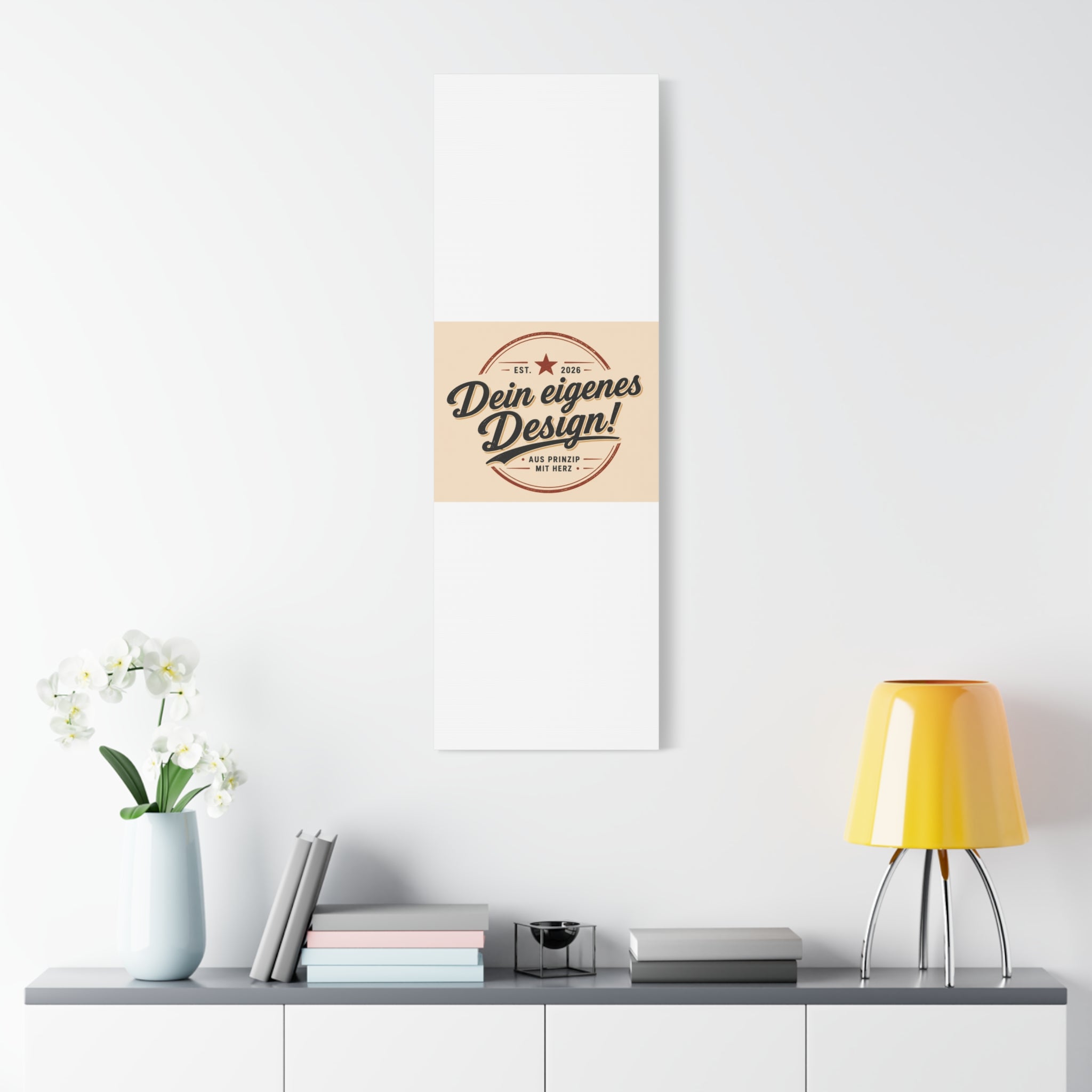 Matte Stretched Canvas - "Dein eigenes Design!" Vintage Badge Wall Art