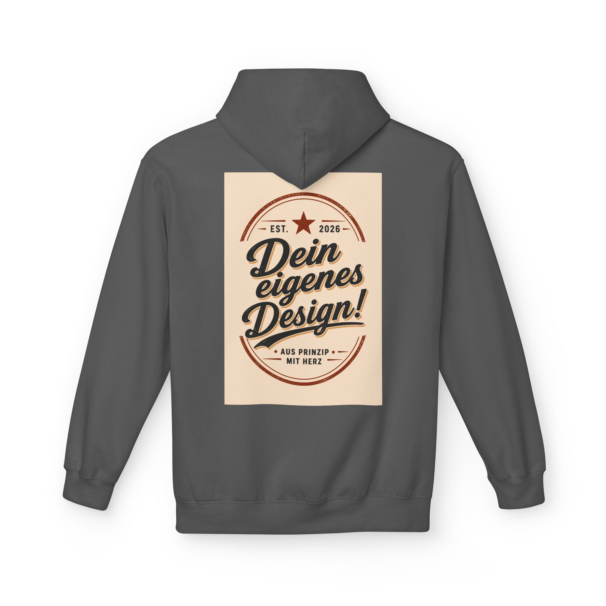 Hoodie — Custom Vintage Badge Design (Dein eigenes Design!)