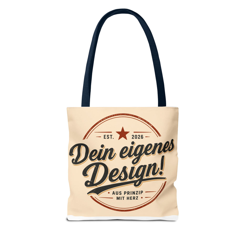 Custom Design Tote Bag — "Dein eigenes Design!" Vintage Emblem Canvas Shopper
