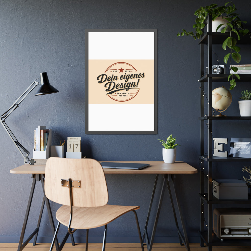 Framed Poster — Custom 'Dein eigenes Design!' Wall Art (Vintage Badge)