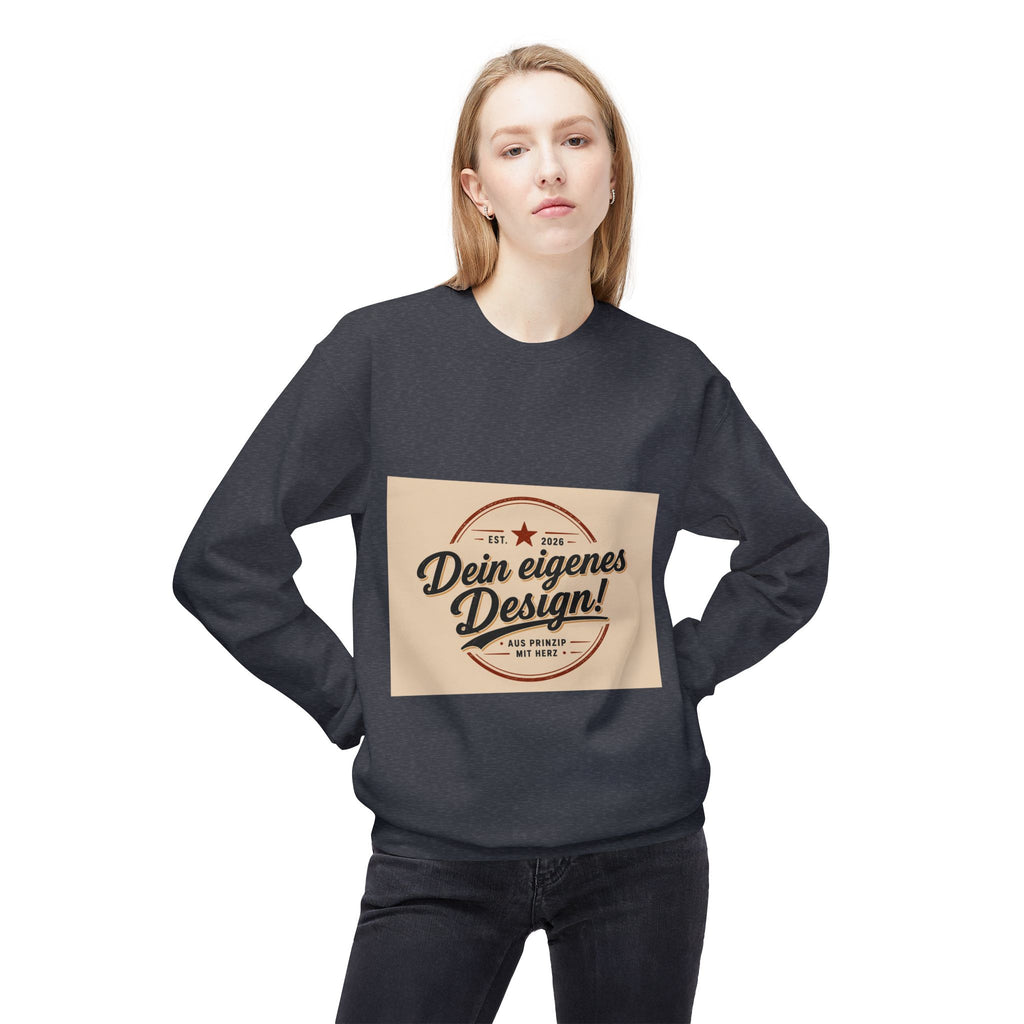 Crewneck Sweatshirt — "Dein eigenes Design!" Retro Badge Graphic