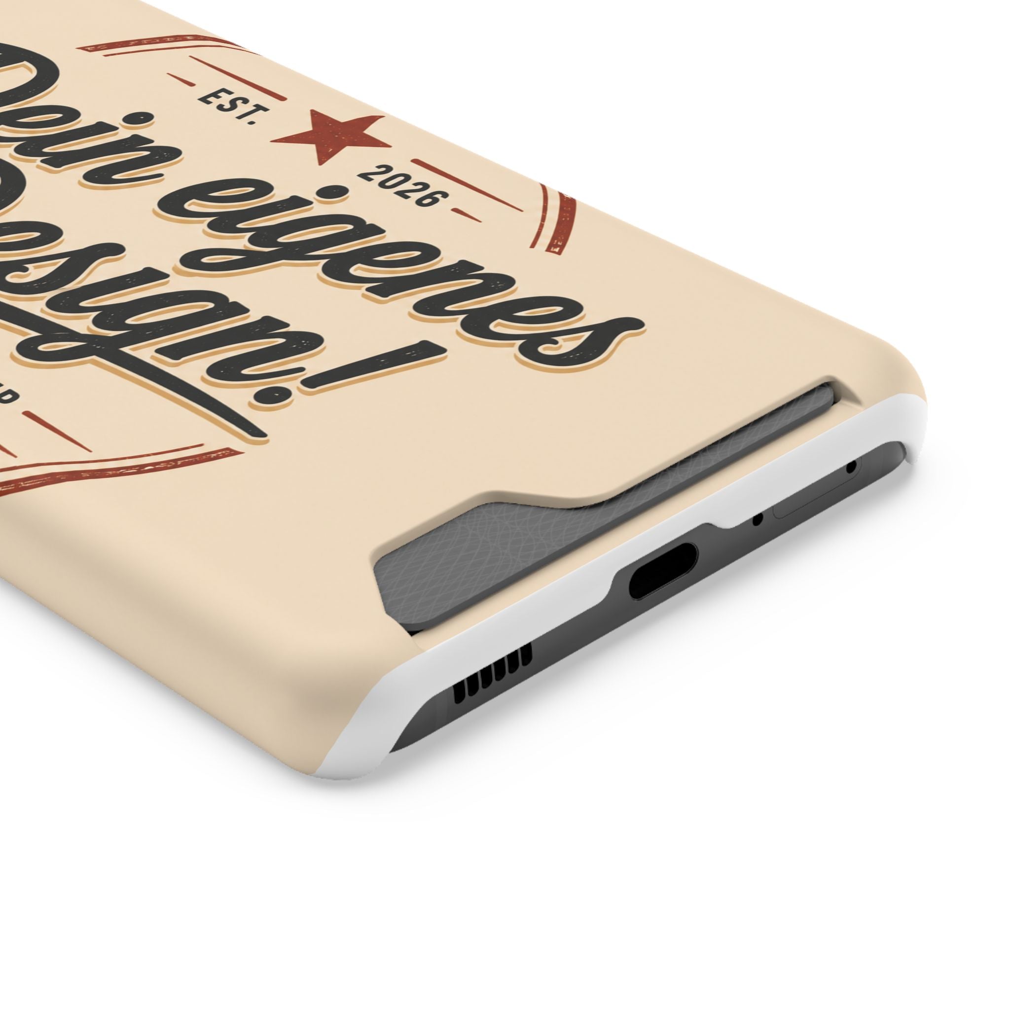Retro Script Phone Case with Card Holder — "Dein eigenes Design!"