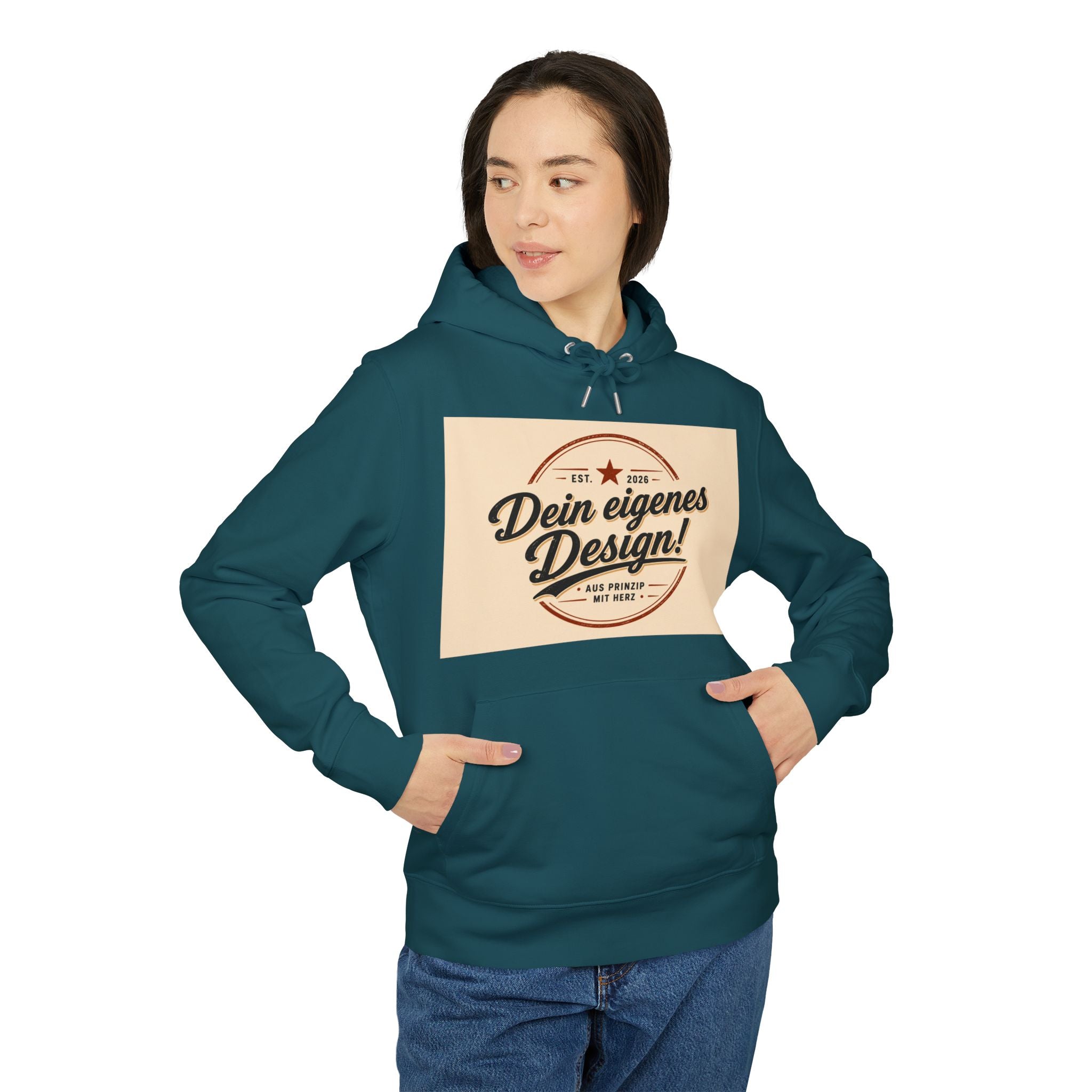 Hoodie — "Dein eigenes Design!" Vintage Badge Pullover