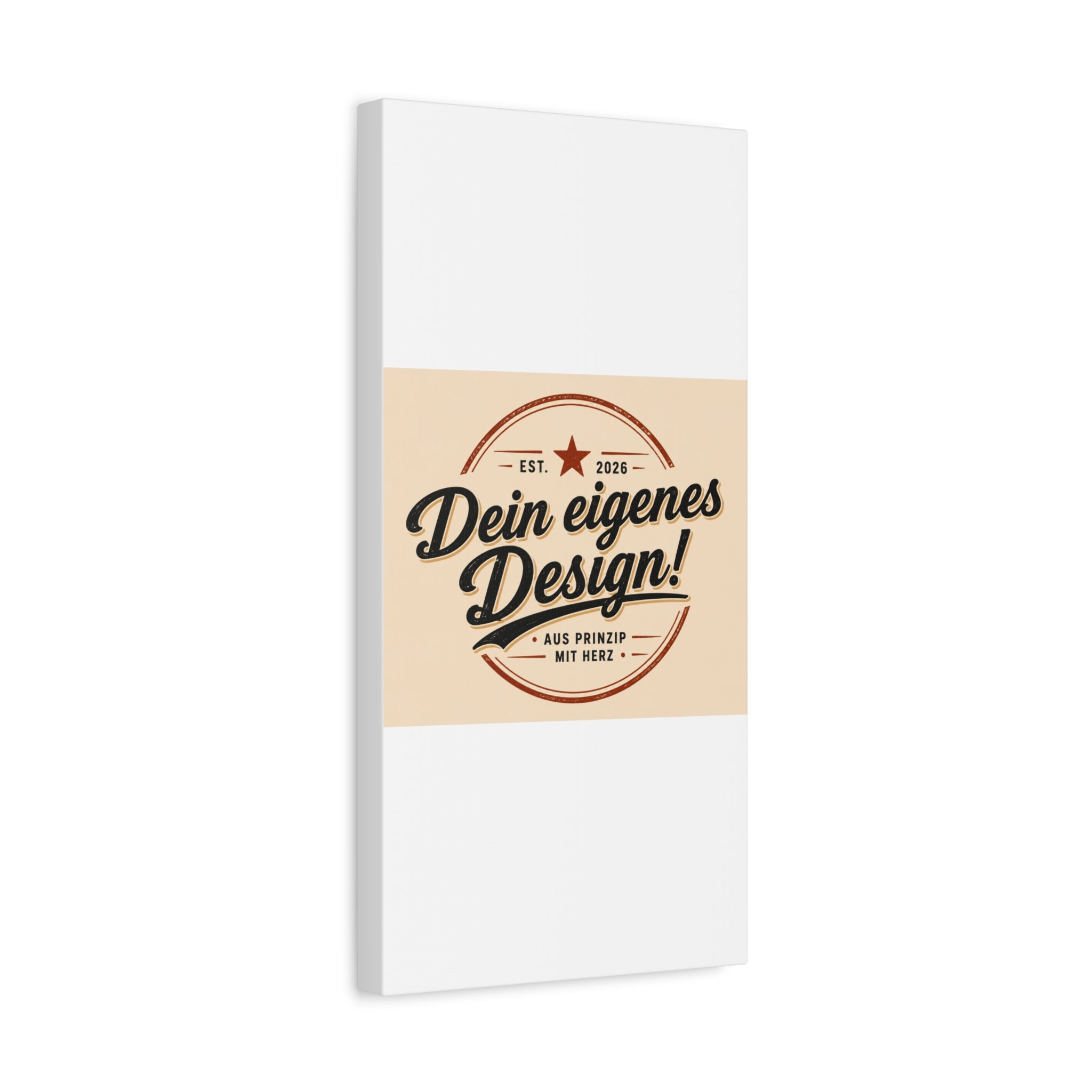 Matte Stretched Canvas - "Dein eigenes Design!" Vintage Badge Wall Art