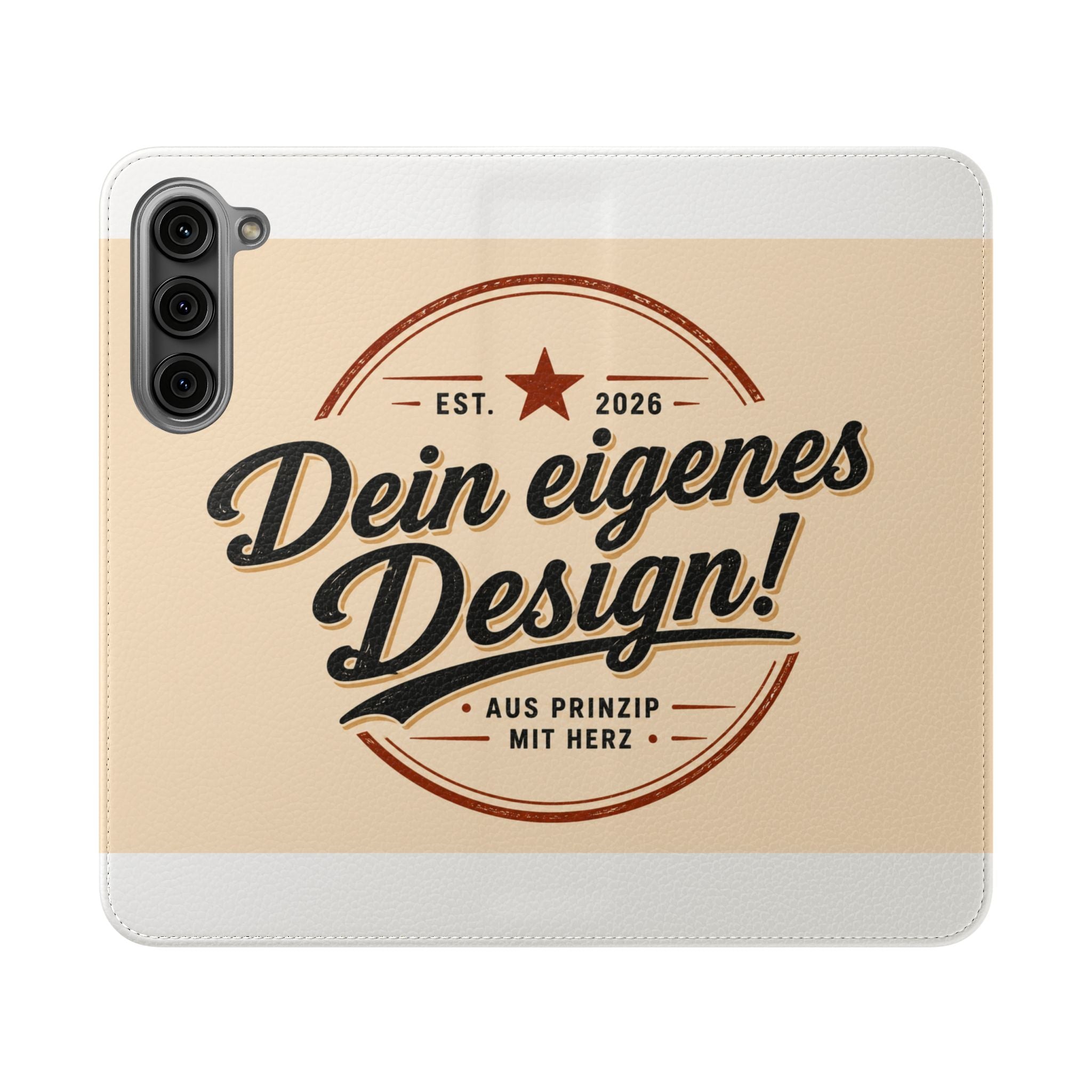 Flip Case Phone Wallet — "Dein eigenes Design!" Vintage Emblem