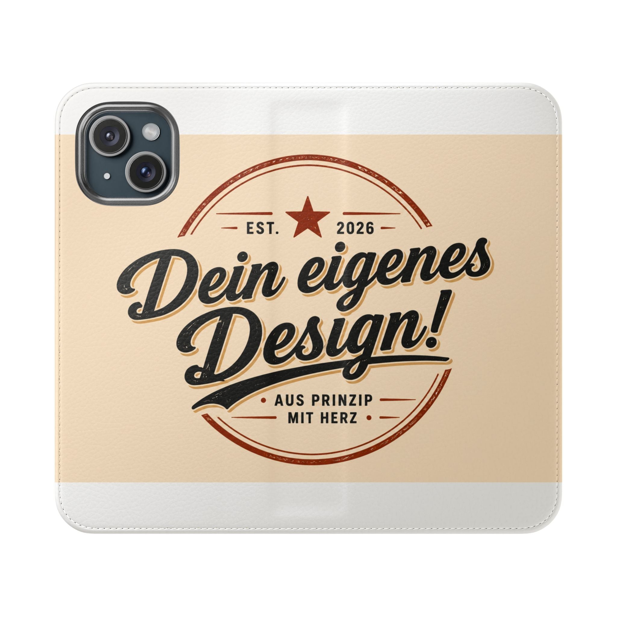 Flip Case Phone Wallet — "Dein eigenes Design!" Vintage Emblem