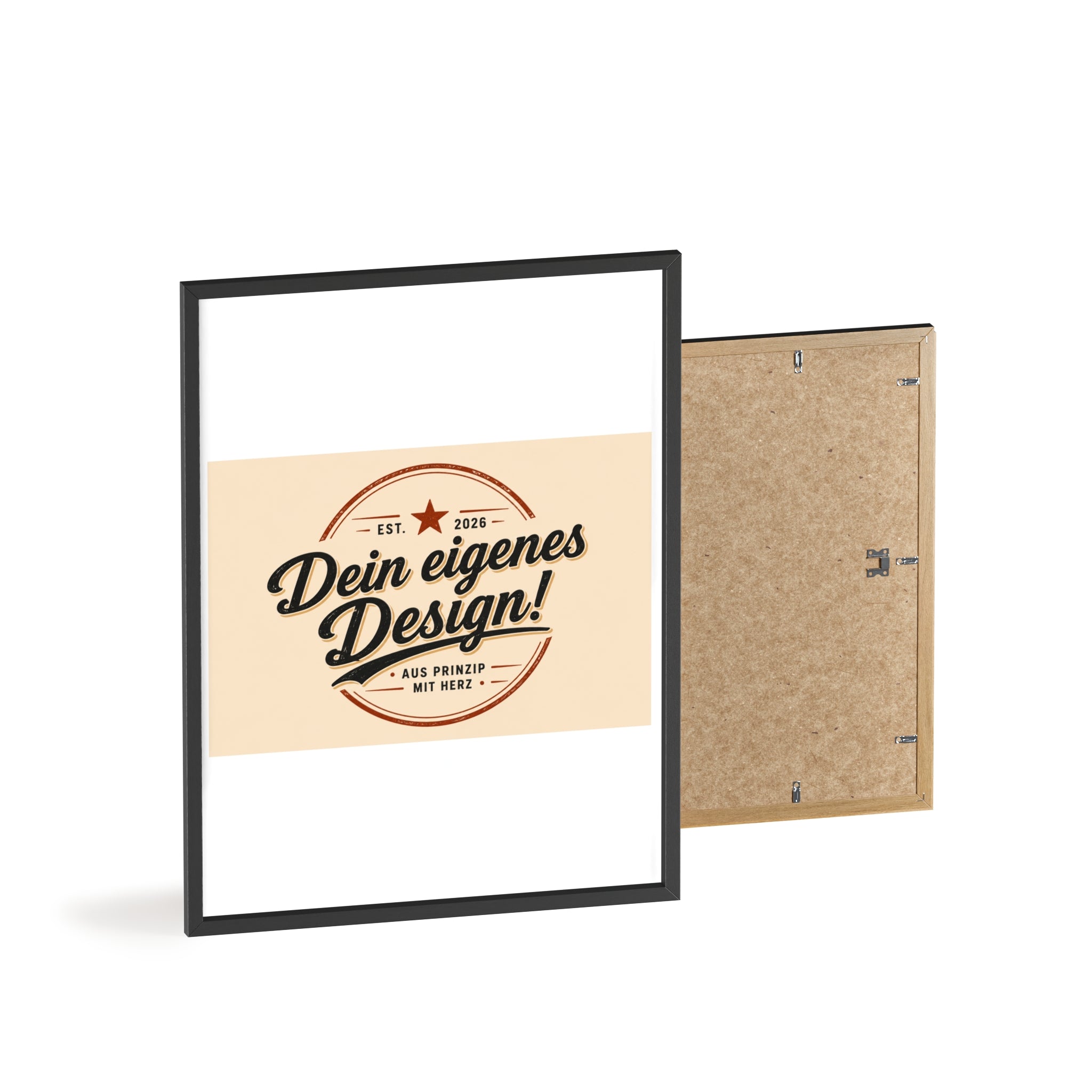 Framed Poster – "Dein eigenes Design!" Custom Wooden Frame Wall Art