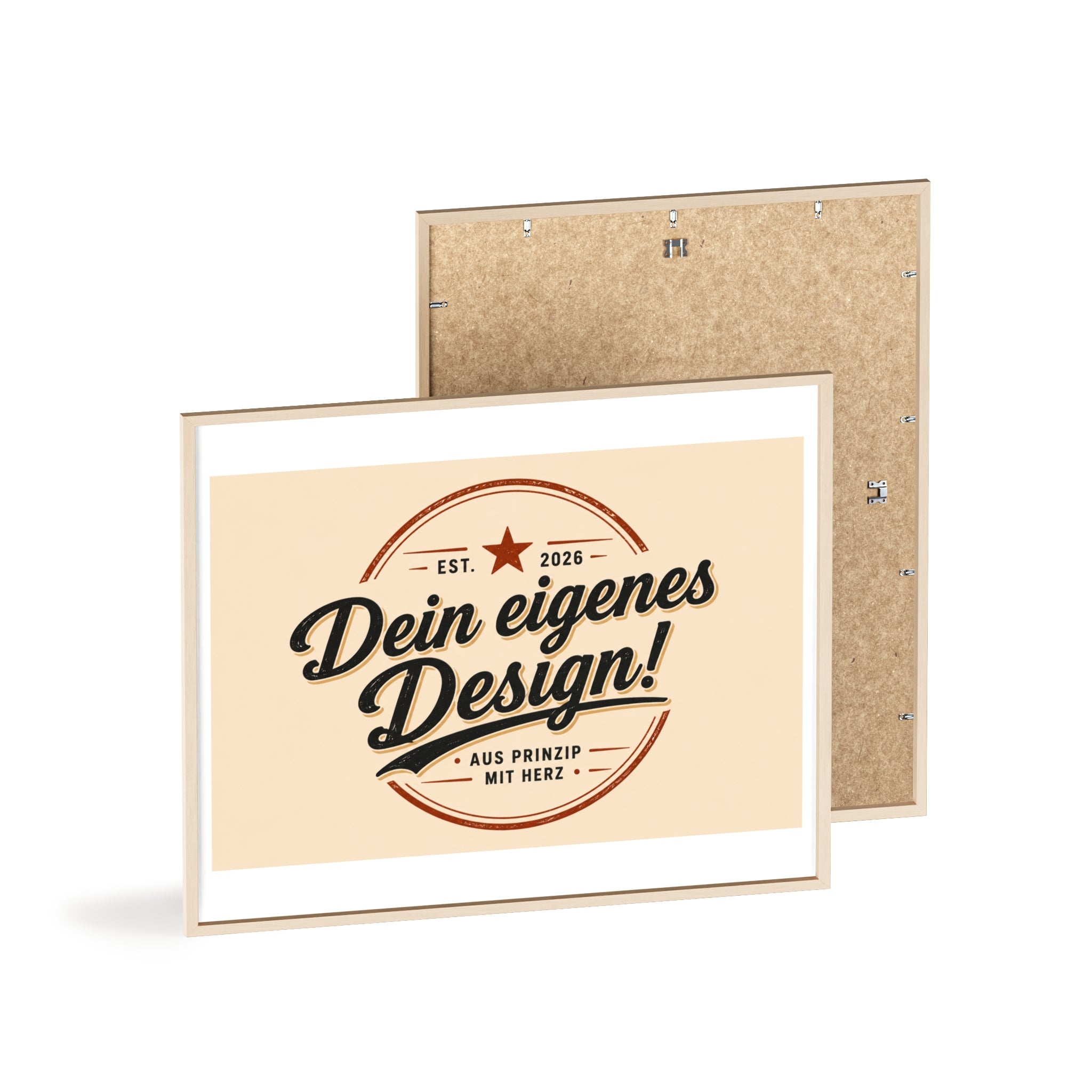 Framed Poster – "Dein eigenes Design!" Custom Wooden Frame Wall Art