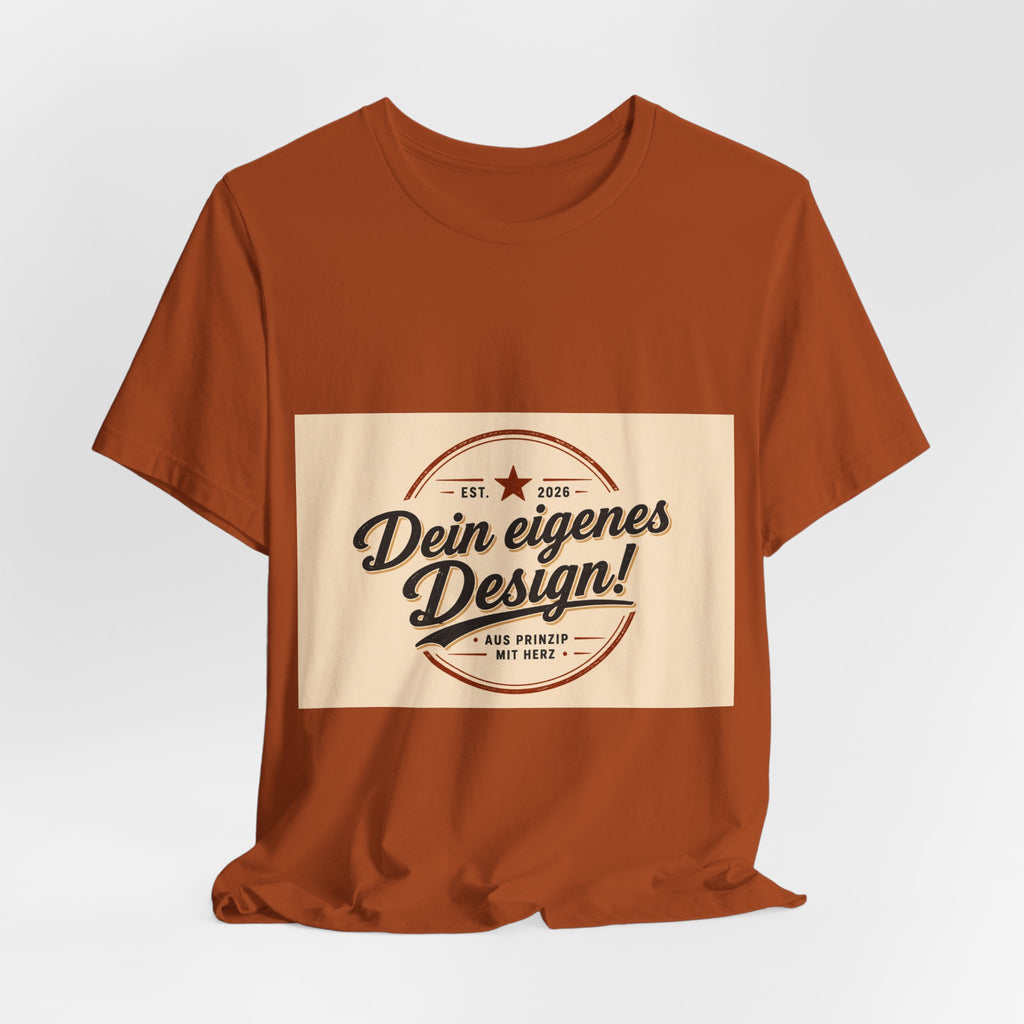 Custom Vintage Badge T-Shirt — "Dein eigenes Design" Personalized Tee