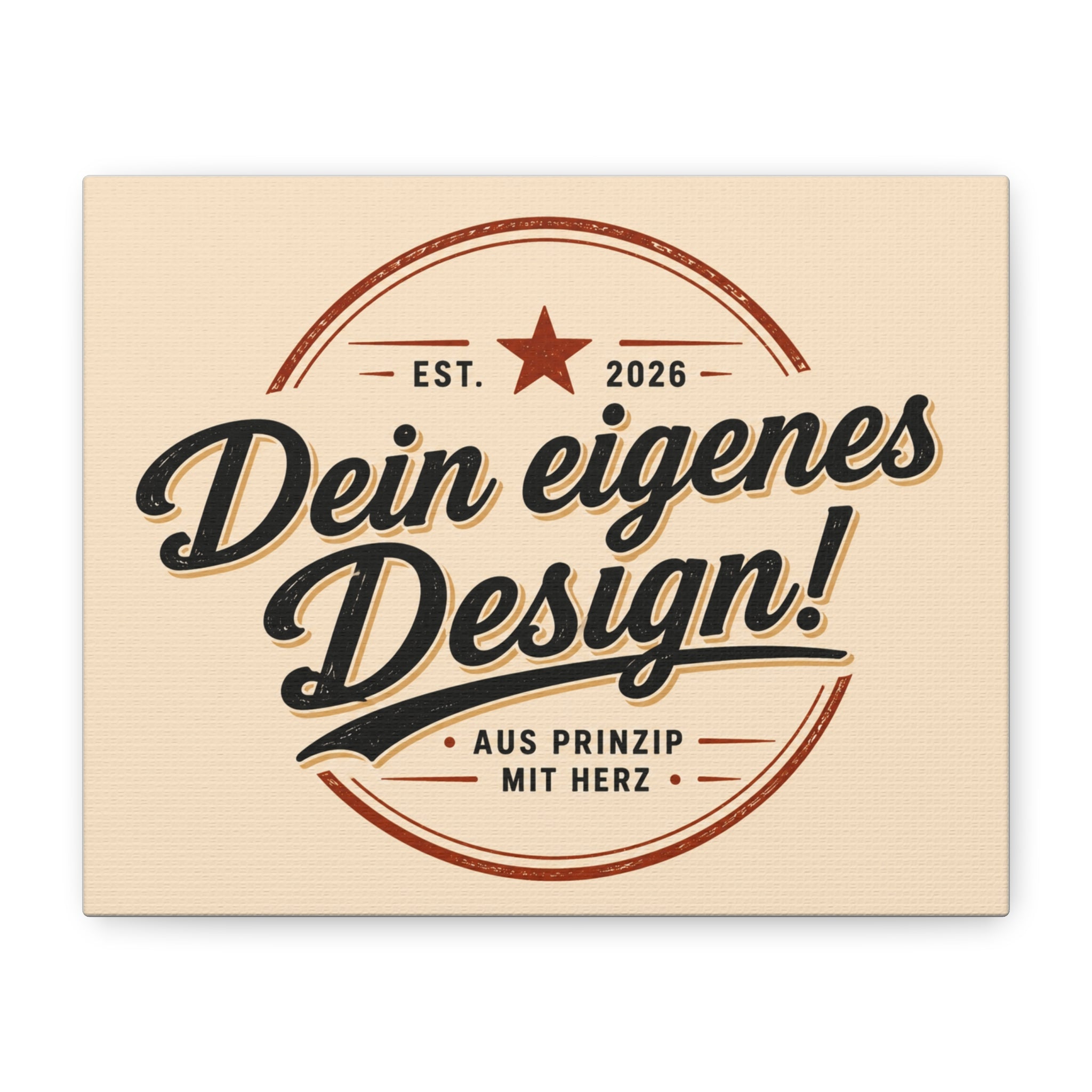 Matte Stretched Canvas - "Dein eigenes Design!" Vintage Badge Wall Art