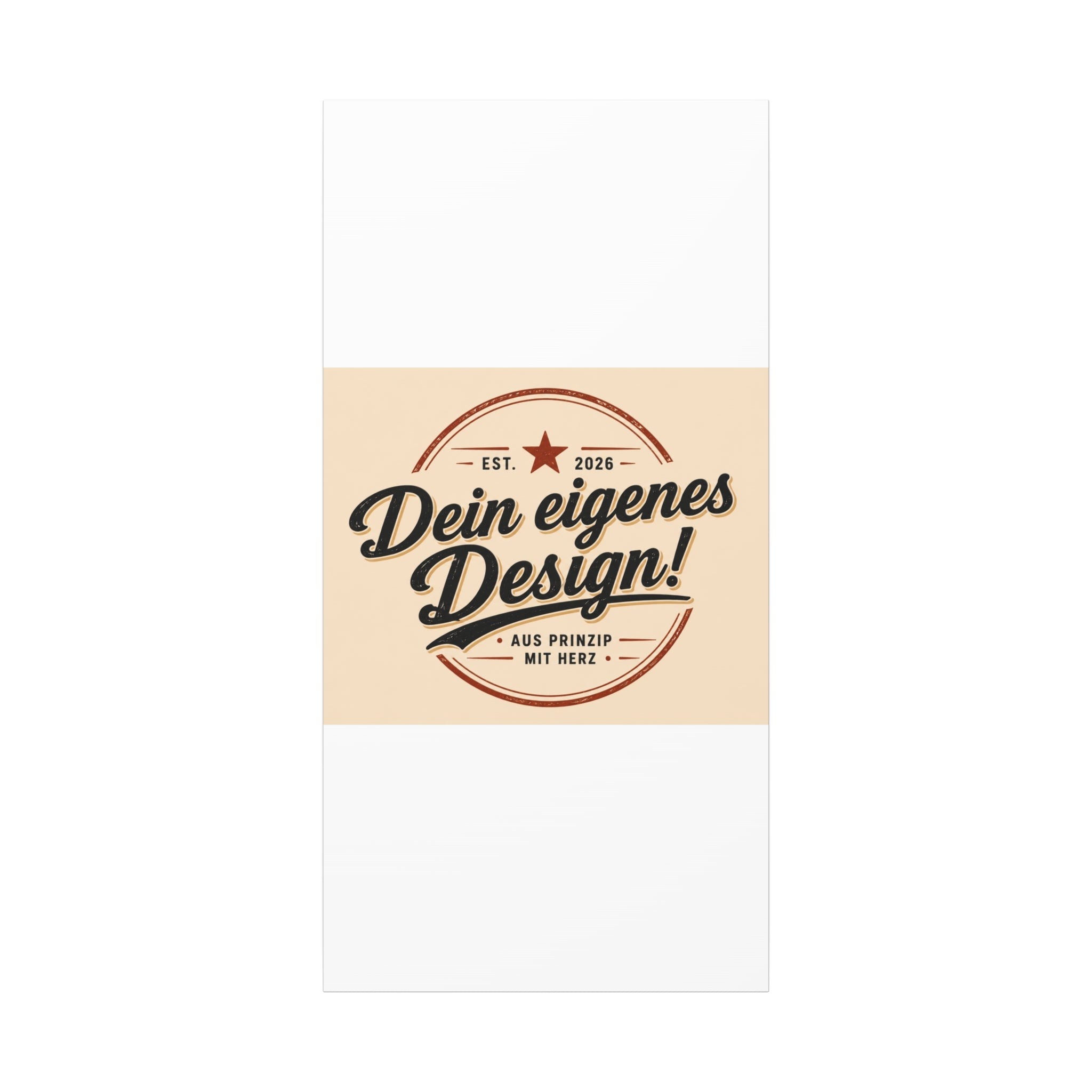 Matte Stretched Canvas - "Dein eigenes Design!" Vintage Badge Wall Art