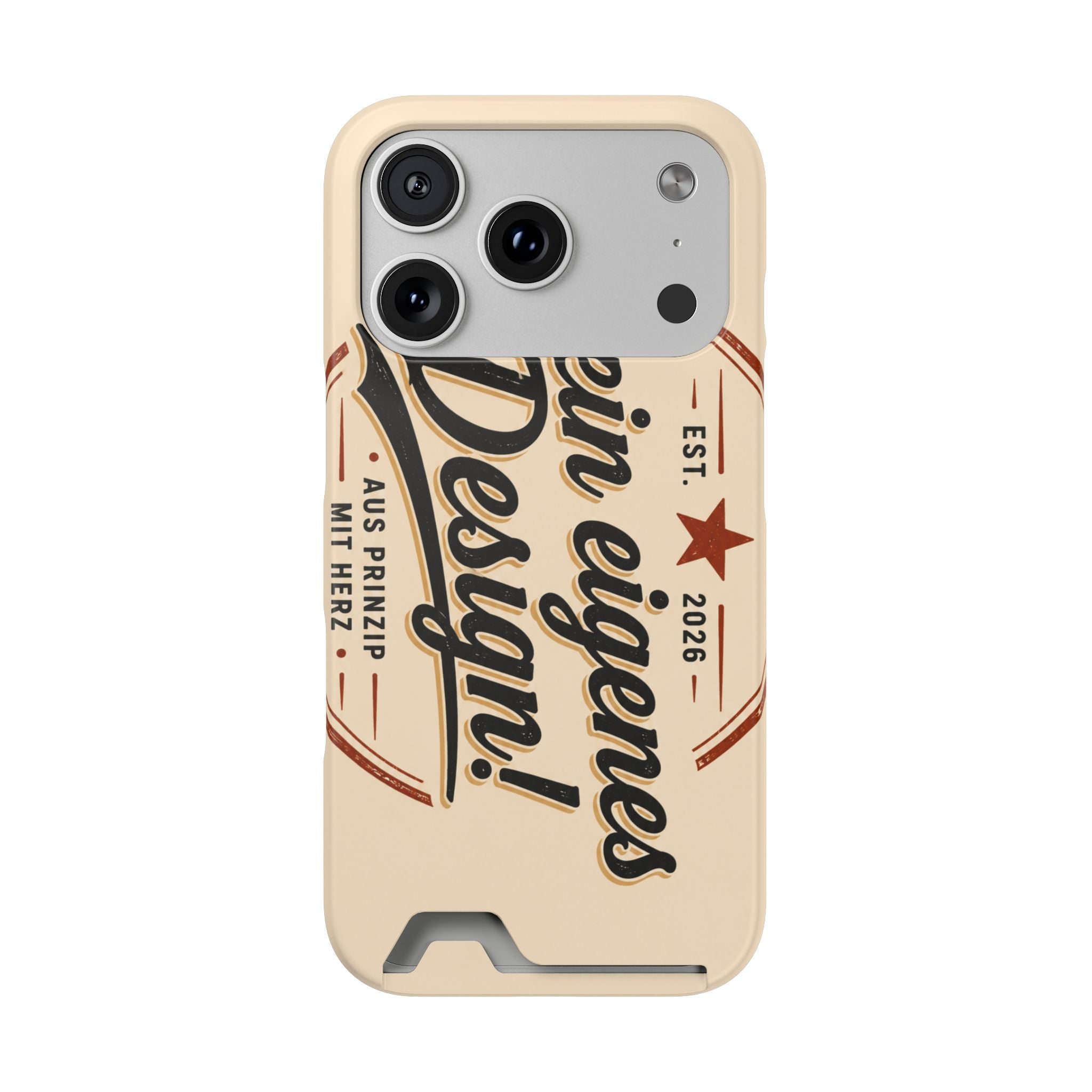 Retro Script Phone Case with Card Holder — "Dein eigenes Design!"