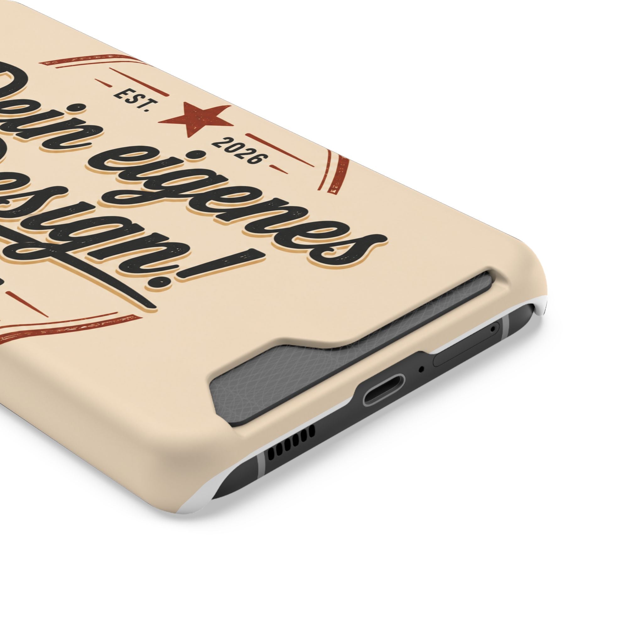 Retro Script Phone Case with Card Holder — "Dein eigenes Design!"