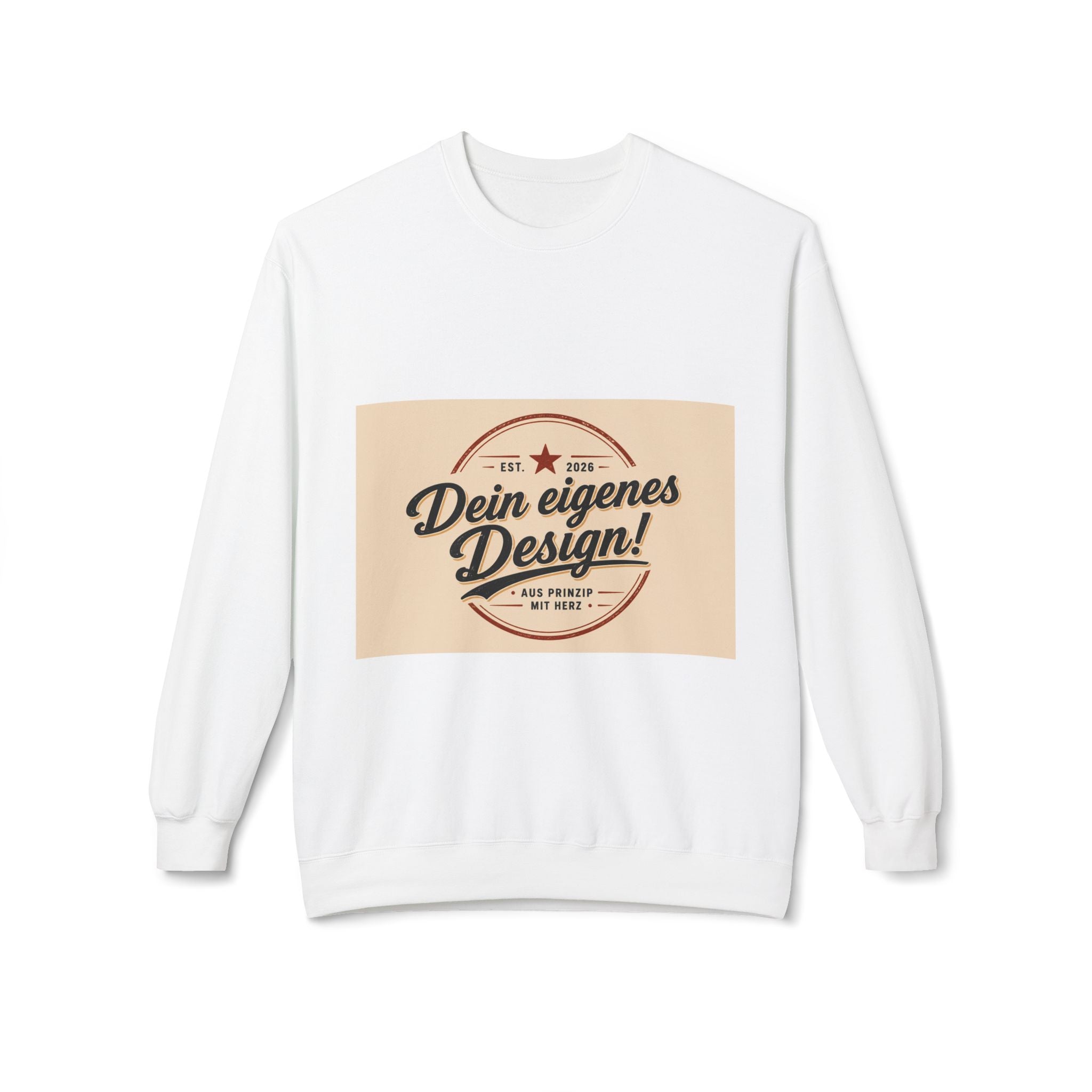 Crewneck Sweatshirt — "Dein eigenes Design!" Retro Badge Graphic