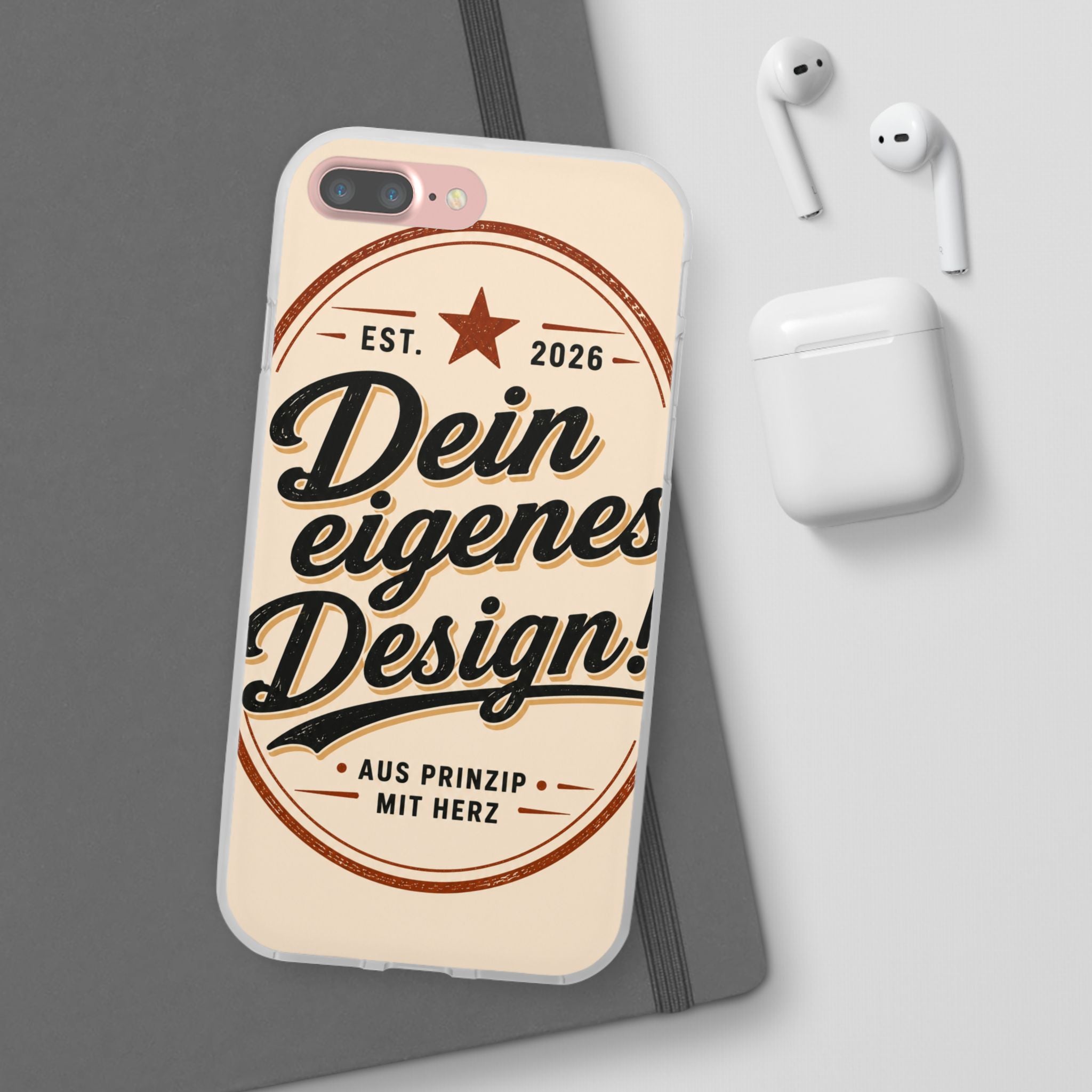 Phone Case — "Dein eigenes Design" Vintage Script Personalized Protective Case