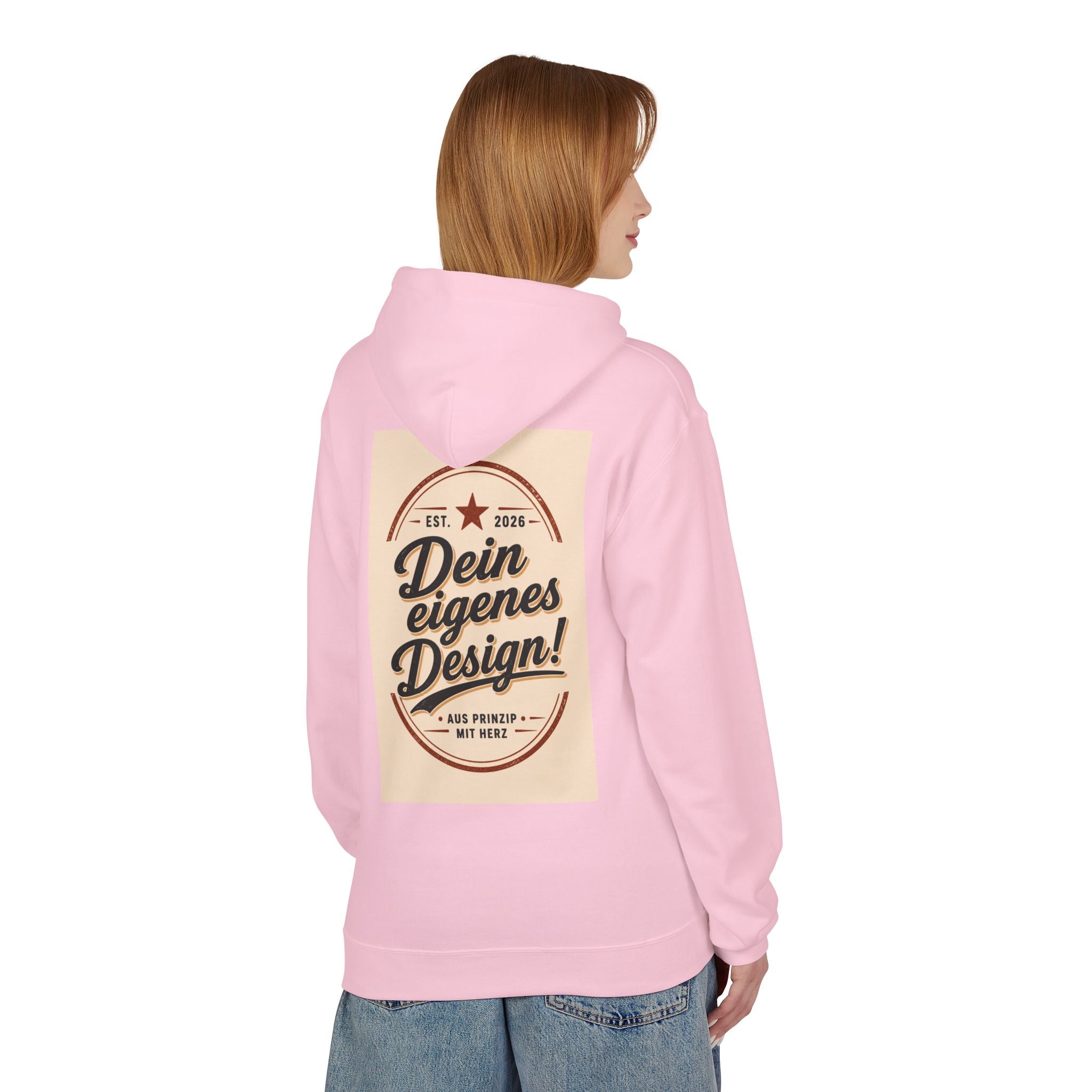 Hoodie — Custom Vintage Badge Design (Dein eigenes Design!)