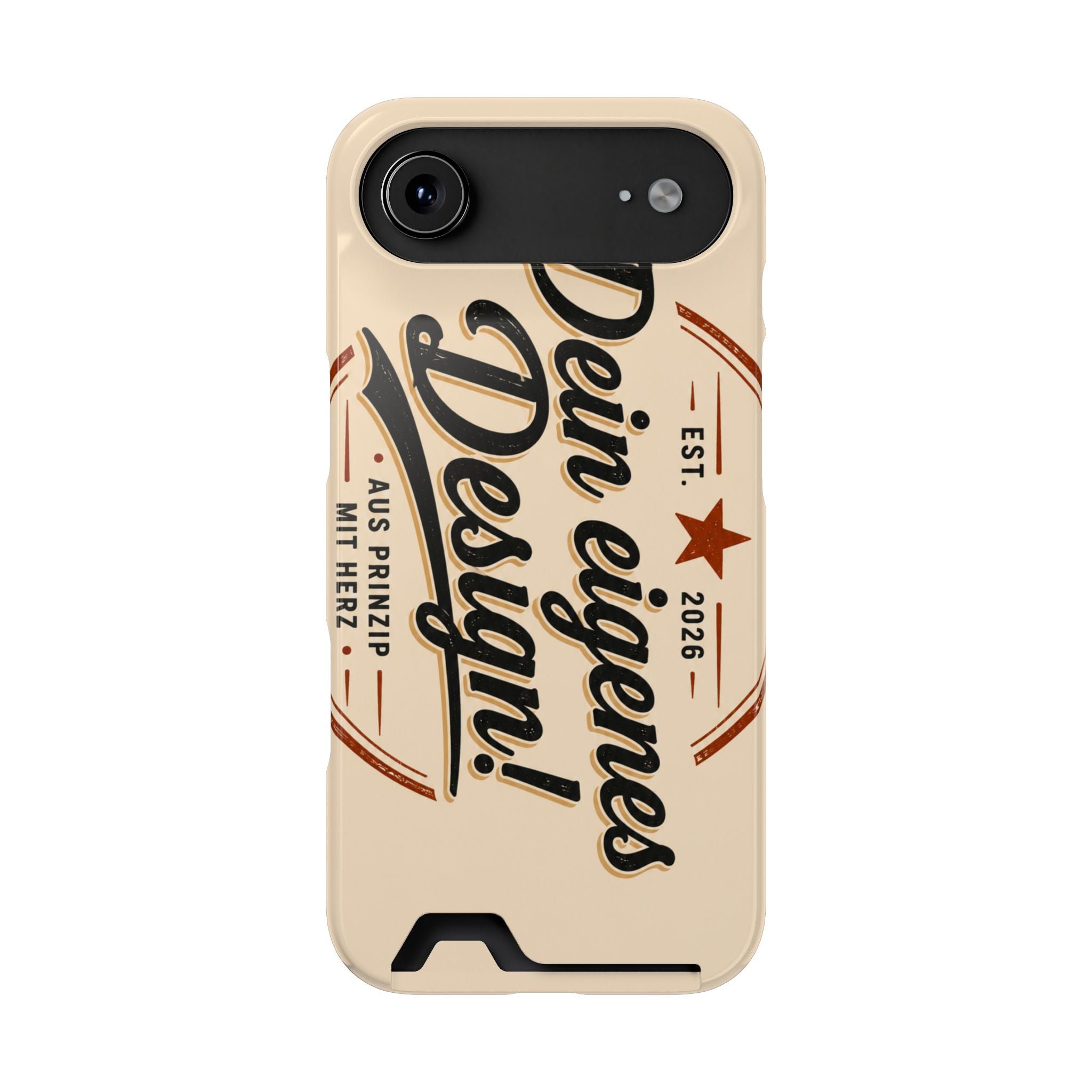 Retro Script Phone Case with Card Holder — "Dein eigenes Design!"