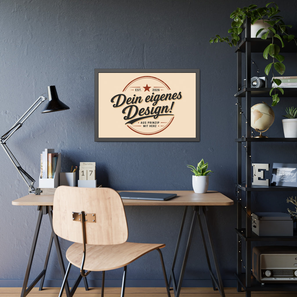Framed Poster — Custom 'Dein eigenes Design!' Wall Art (Vintage Badge)