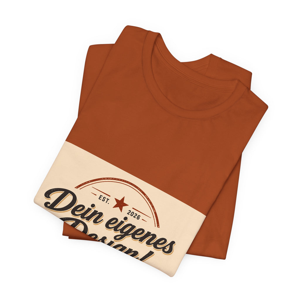 Custom Vintage Badge T-Shirt — "Dein eigenes Design" Personalized Tee