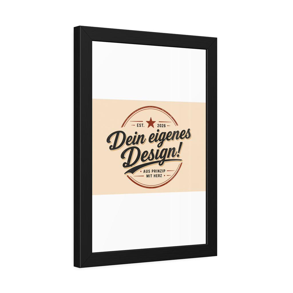 Framed Poster — Custom 'Dein eigenes Design!' Wall Art (Vintage Badge)