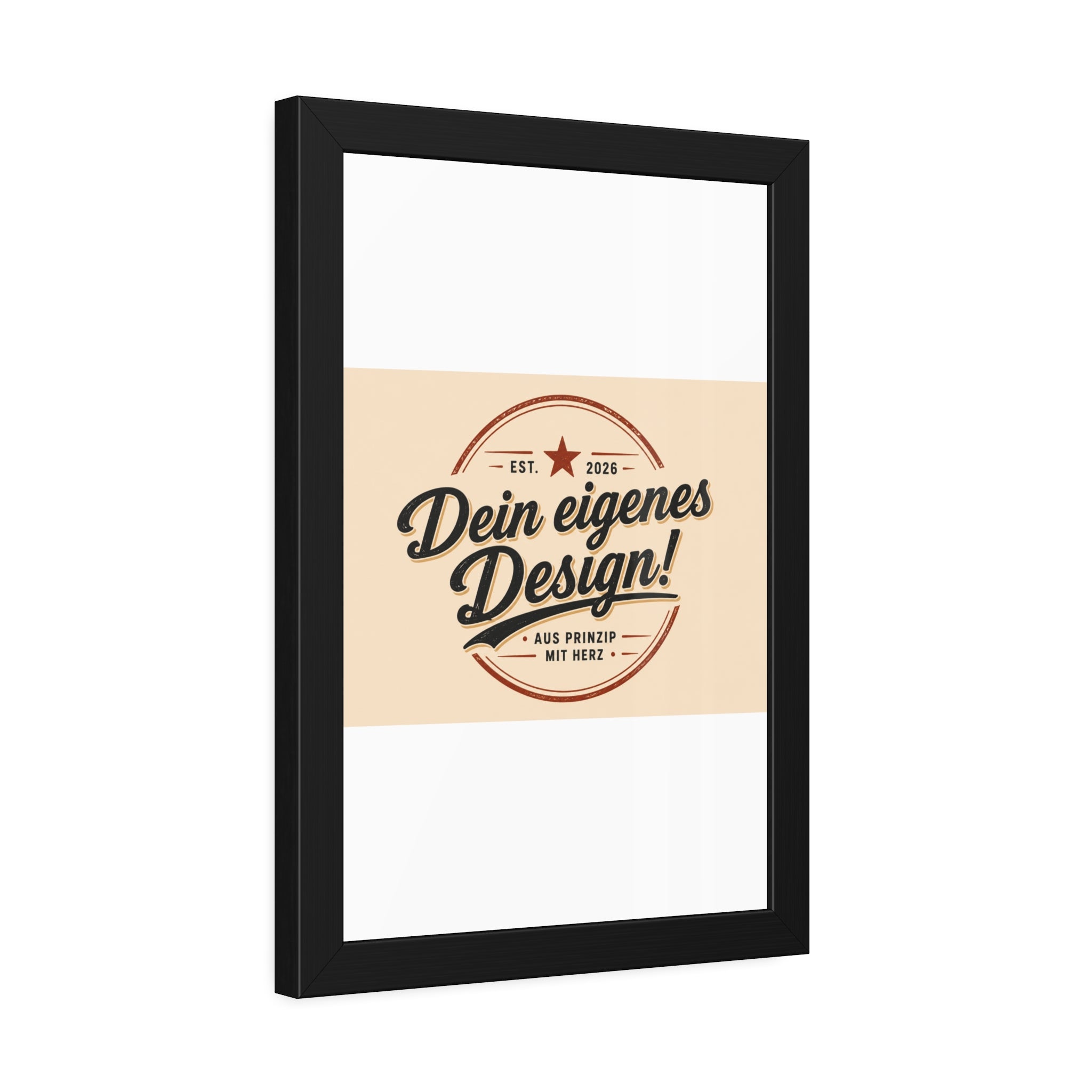 Framed Poster — Custom 'Dein eigenes Design!' Wall Art (Vintage Badge)