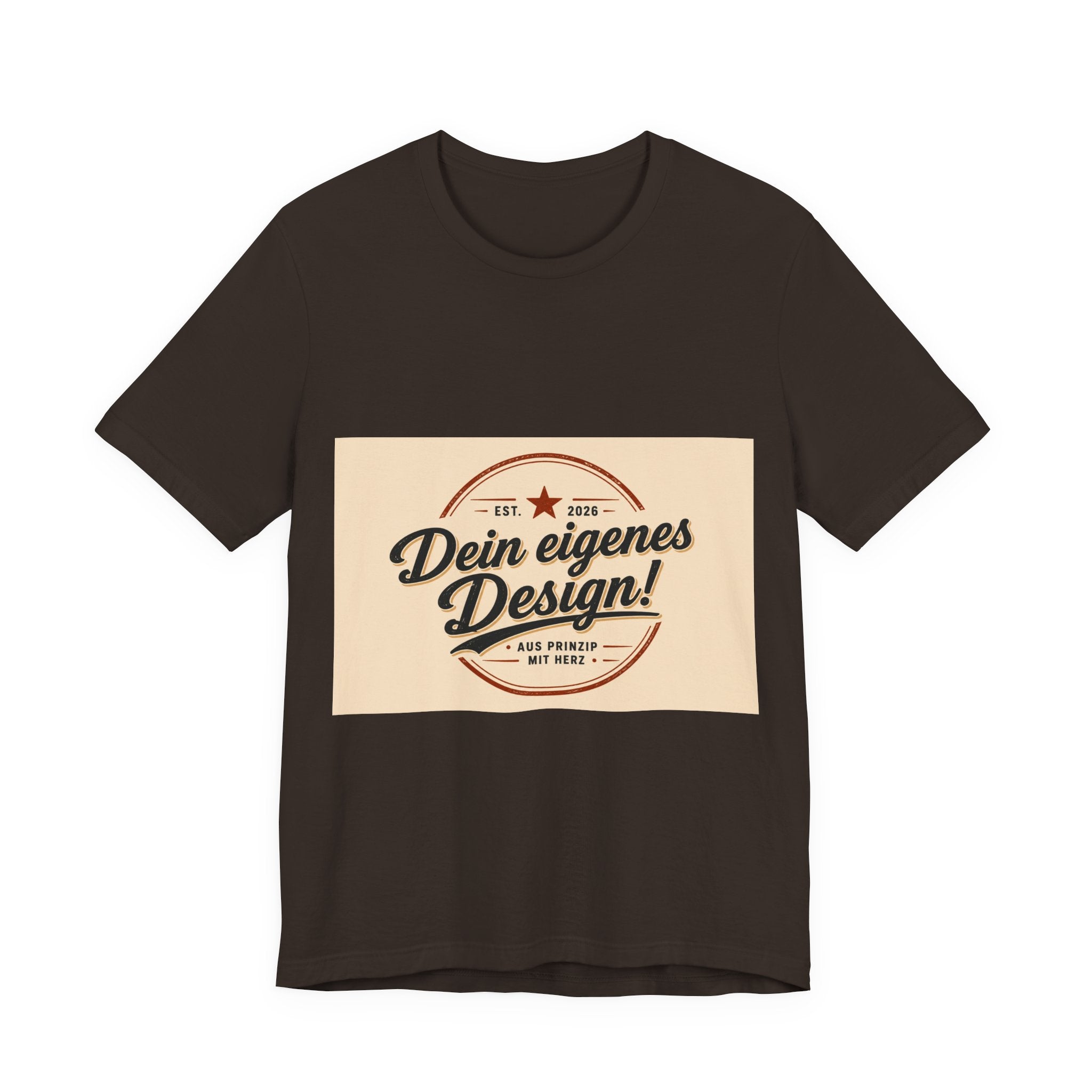 Custom Vintage Badge T-Shirt — "Dein eigenes Design" Personalized Tee