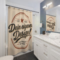 Vintage German Typography Shower Curtain — "Dein eigenes Design!"