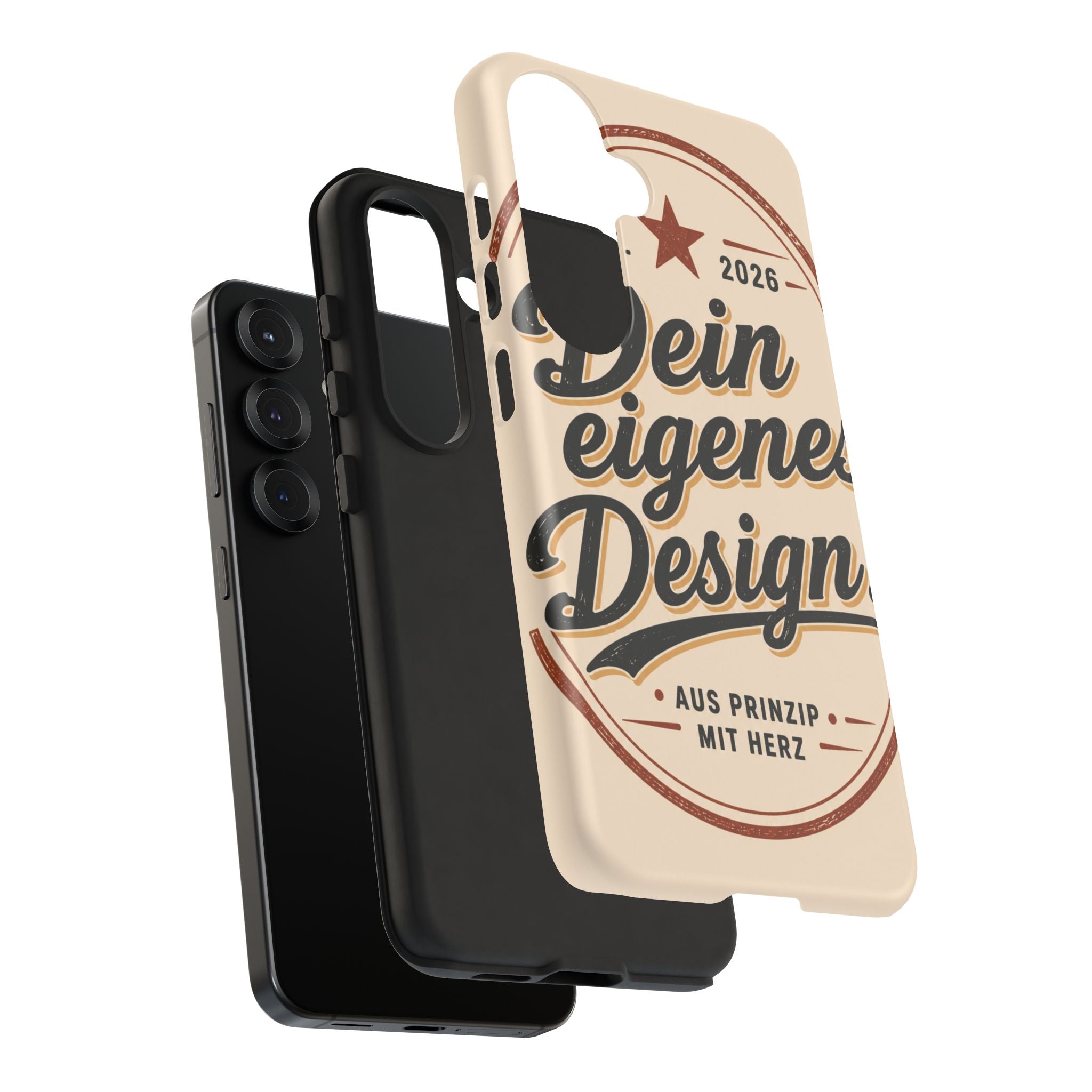 Custom Tough Phone Case — "Dein eigenes Design" Vintage Script Tough Case