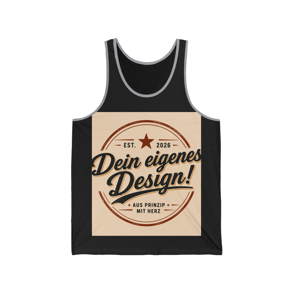 Retro Badge Tank Top — "Dein eigenes Design!" Custom German Vintage Logo Tank