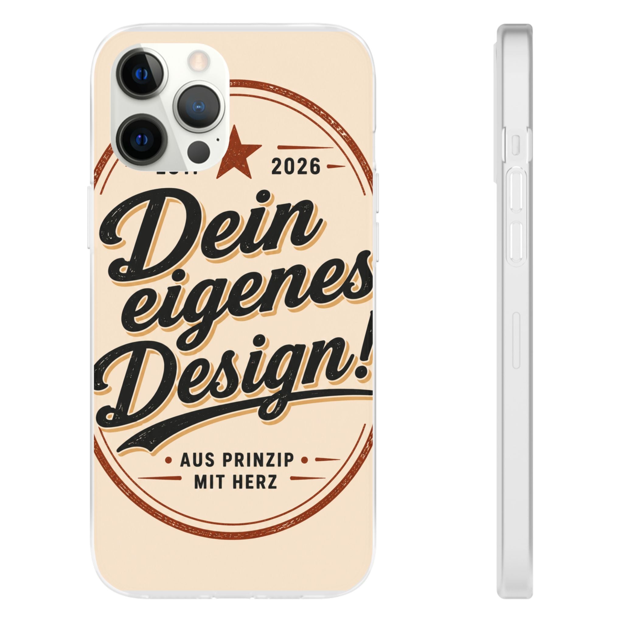 Phone Case — "Dein eigenes Design" Vintage Script Personalized Protective Case