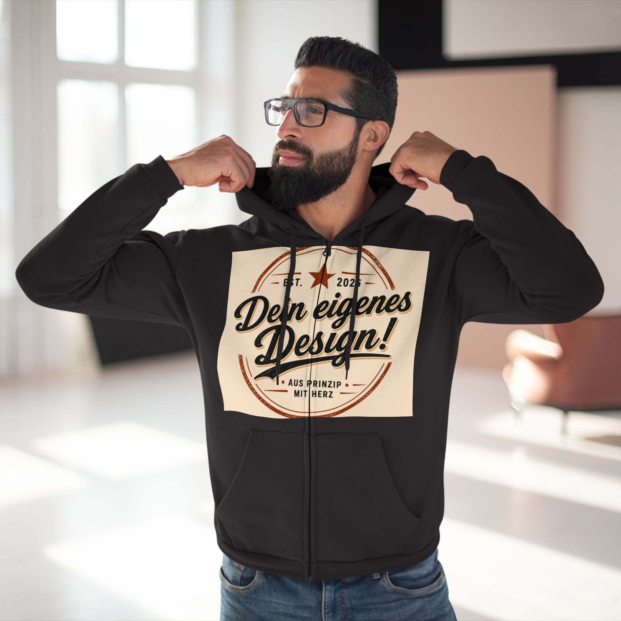 Personalisierter Zip Hoodie – Mit eigenem Foto gestalten