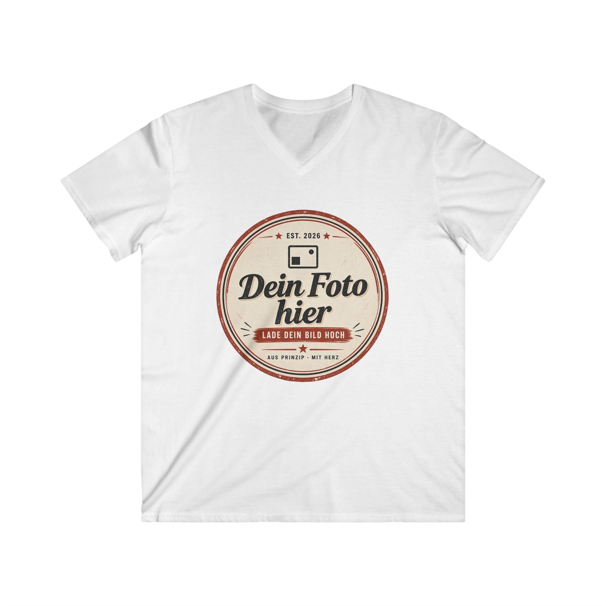V-Neck T-Shirt personalized with photo - design and print your own shirt