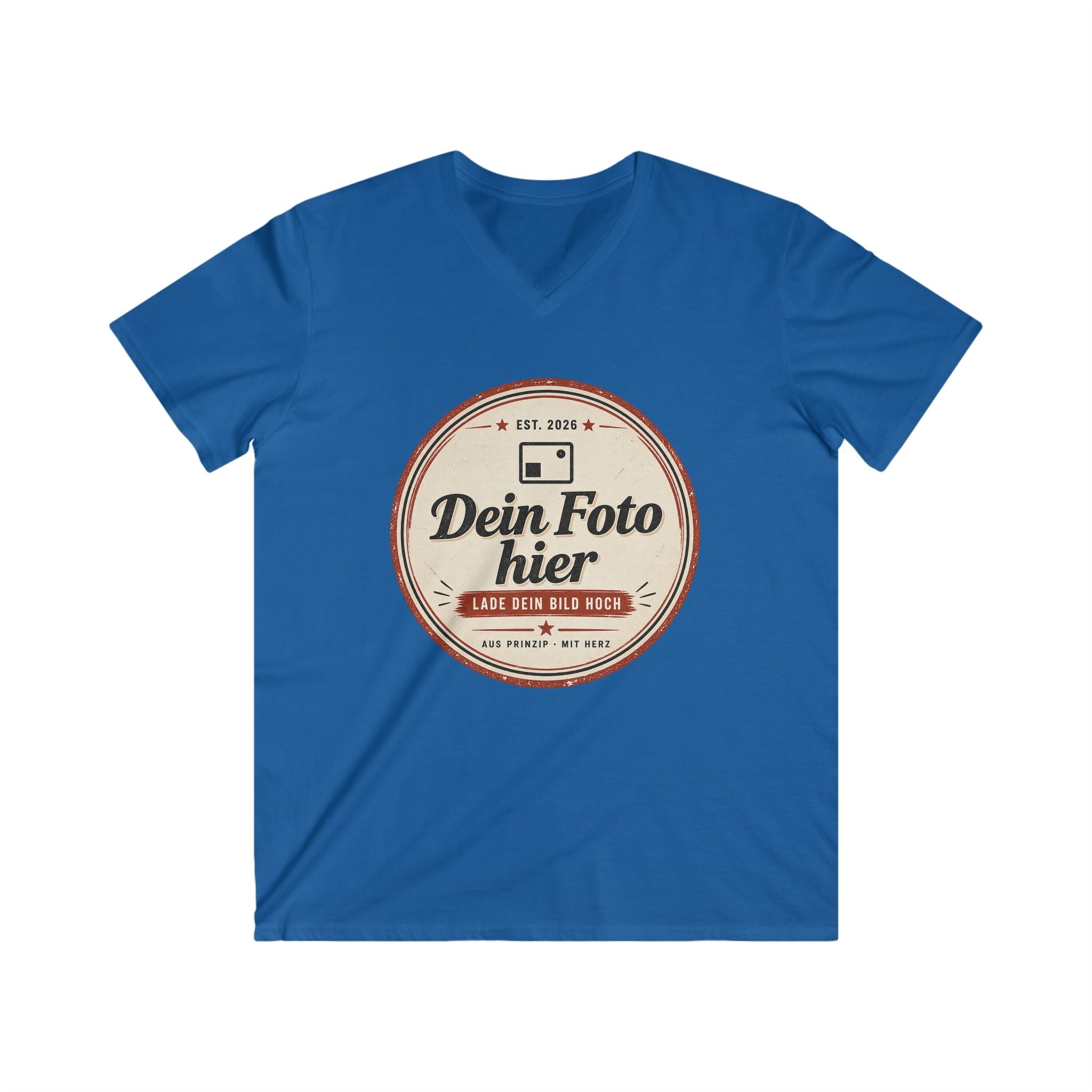 V-Neck T-Shirt personalized with photo - design and print your own shirt