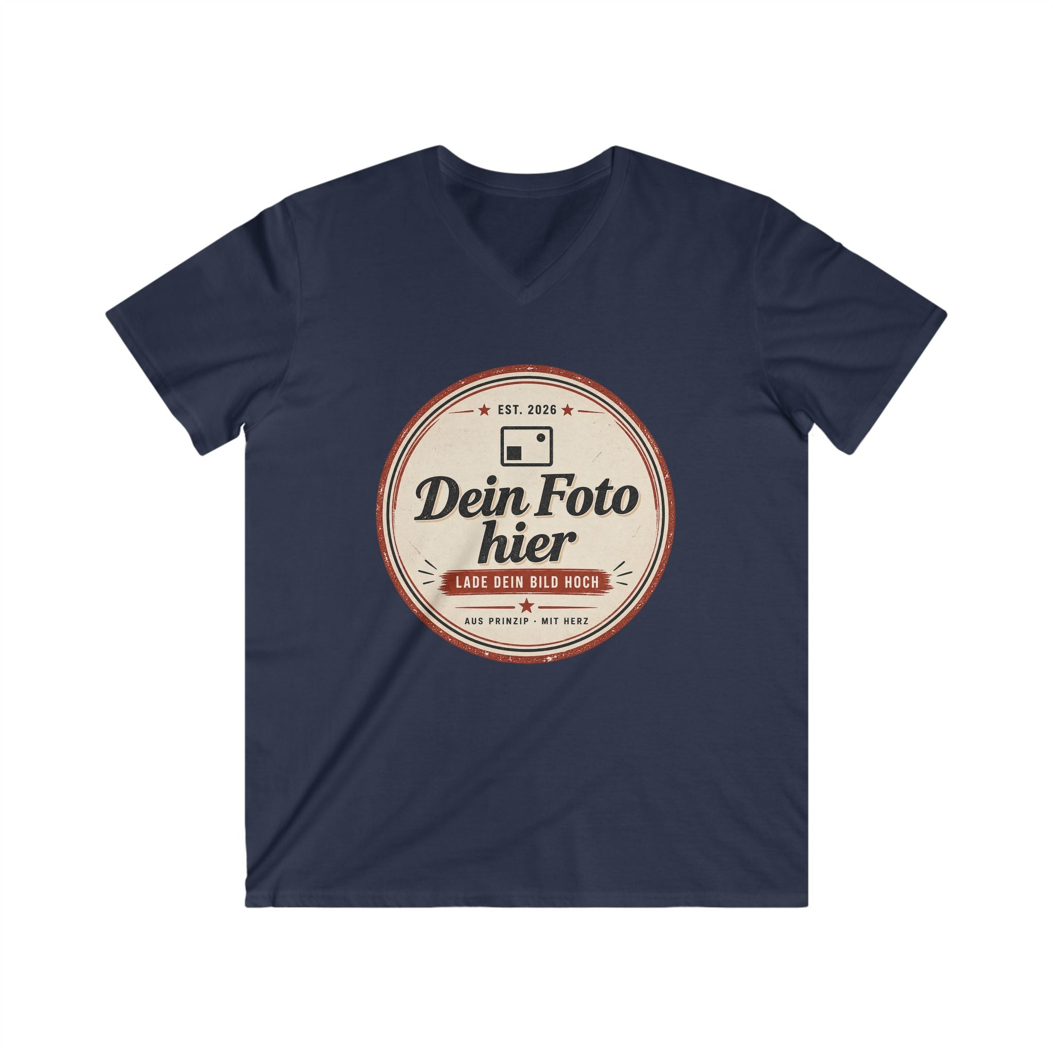 V-Neck T-Shirt personalized with photo - design and print your own shirt